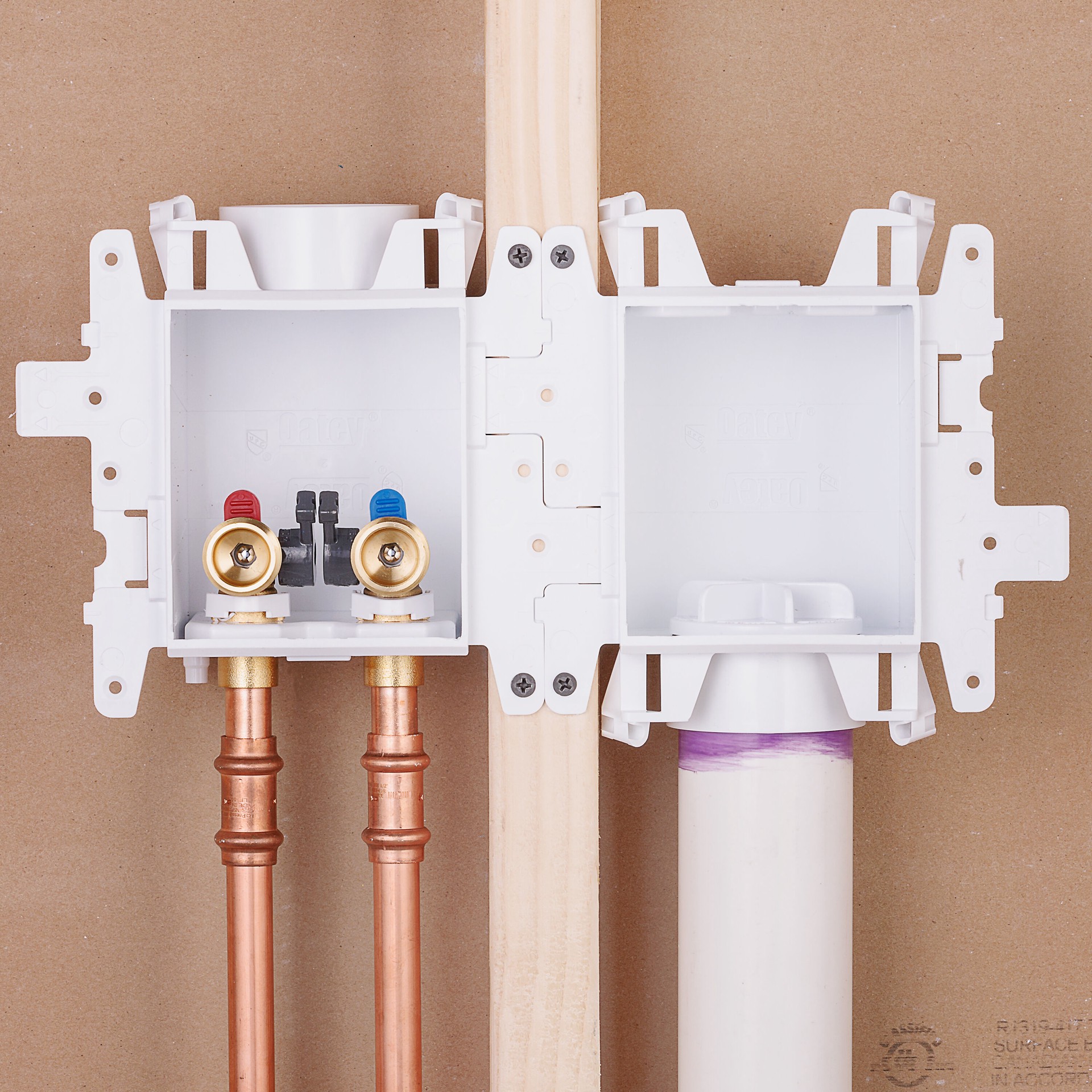 slide 3 of 6, Oatey Moda Quarter turn ball valve Copper sweat Washing machine Outlet Box, 1 ct