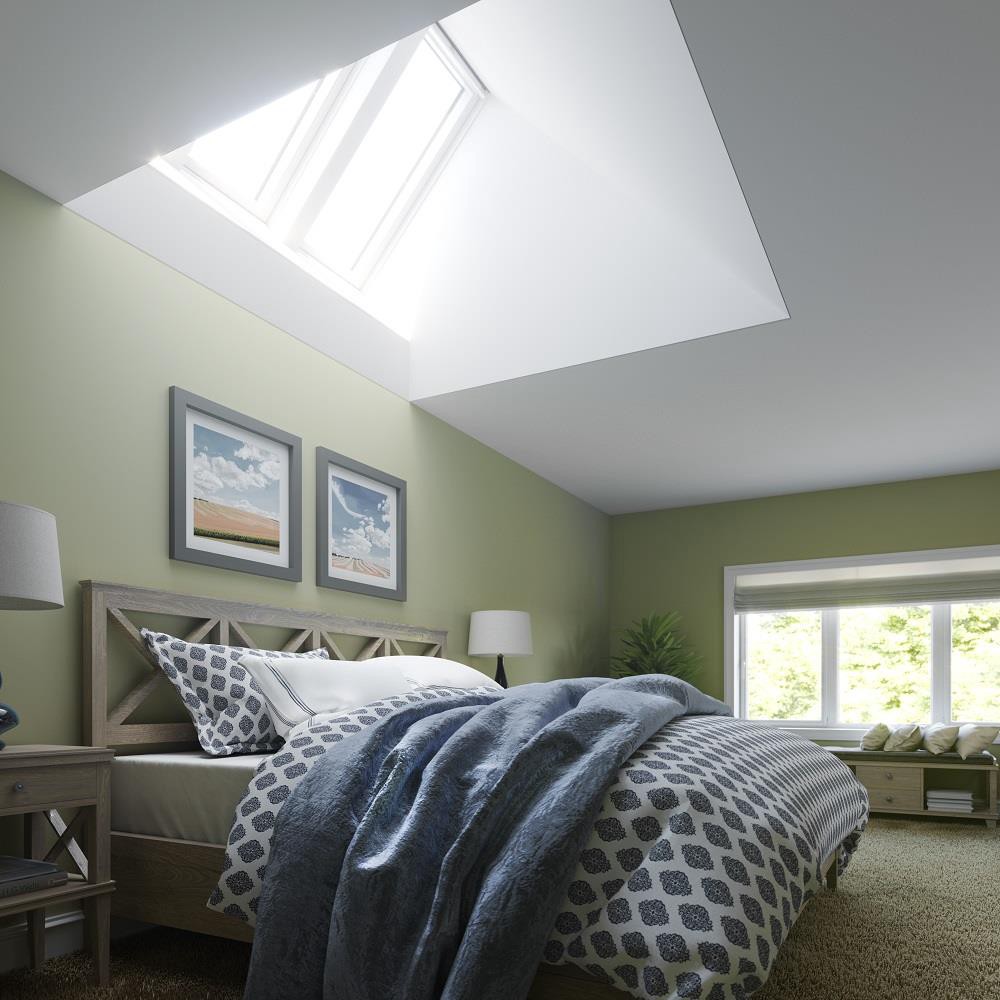 slide 4 of 6, VELUX 21-in x 37-7/8-in Fixed Deck mount Aluminum Skylight with Laminated Low-E argon Glass, 1 ct