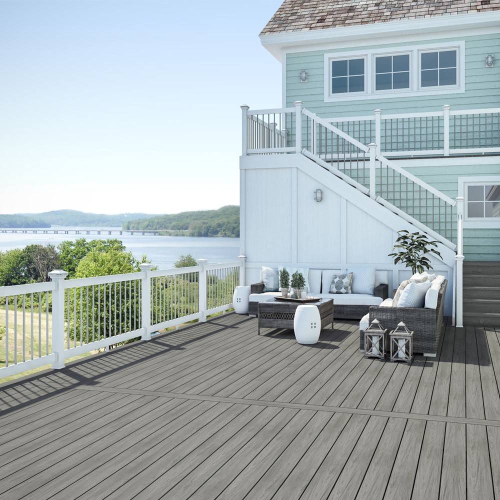slide 5 of 6, Deckorators 4-in x 4-in x 3-ft White Composite Deck Post sleeve, 1 ct
