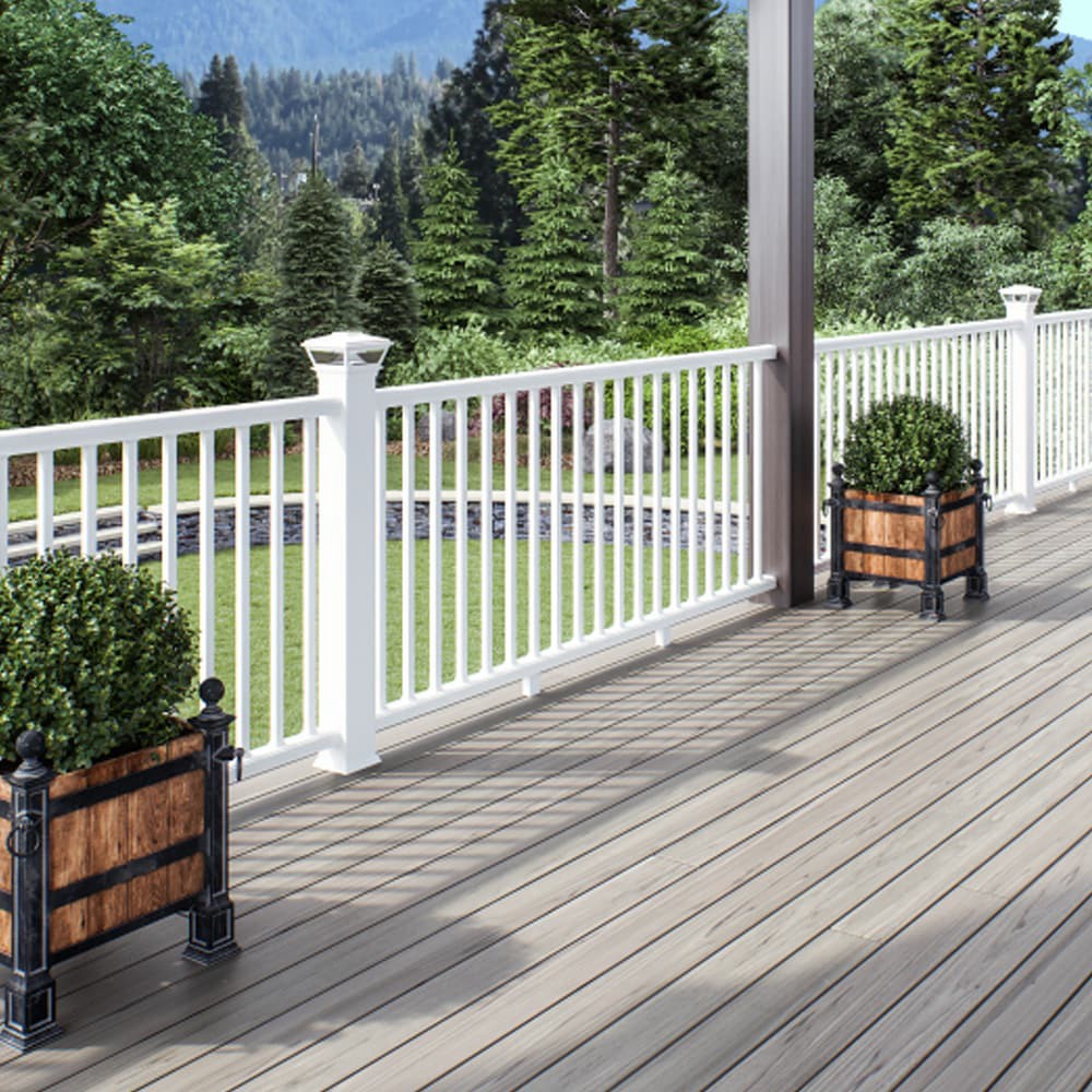 slide 2 of 6, Deckorators 4-in x 4-in x 4-ft White Composite Deck Post sleeve, 1 ct