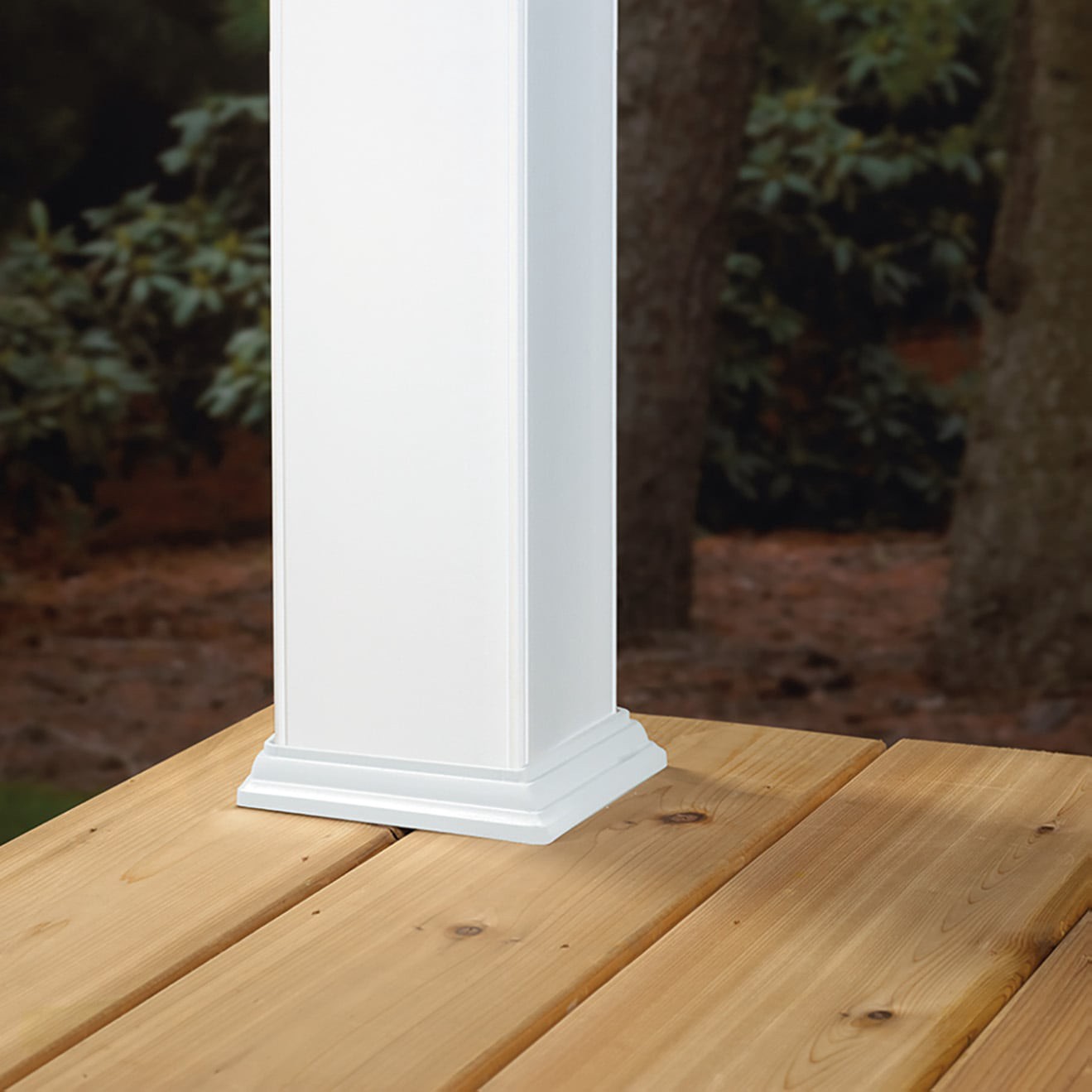 slide 3 of 6, Deckorators 4-in x 4-in x 4-ft White Composite Deck Post sleeve, 1 ct