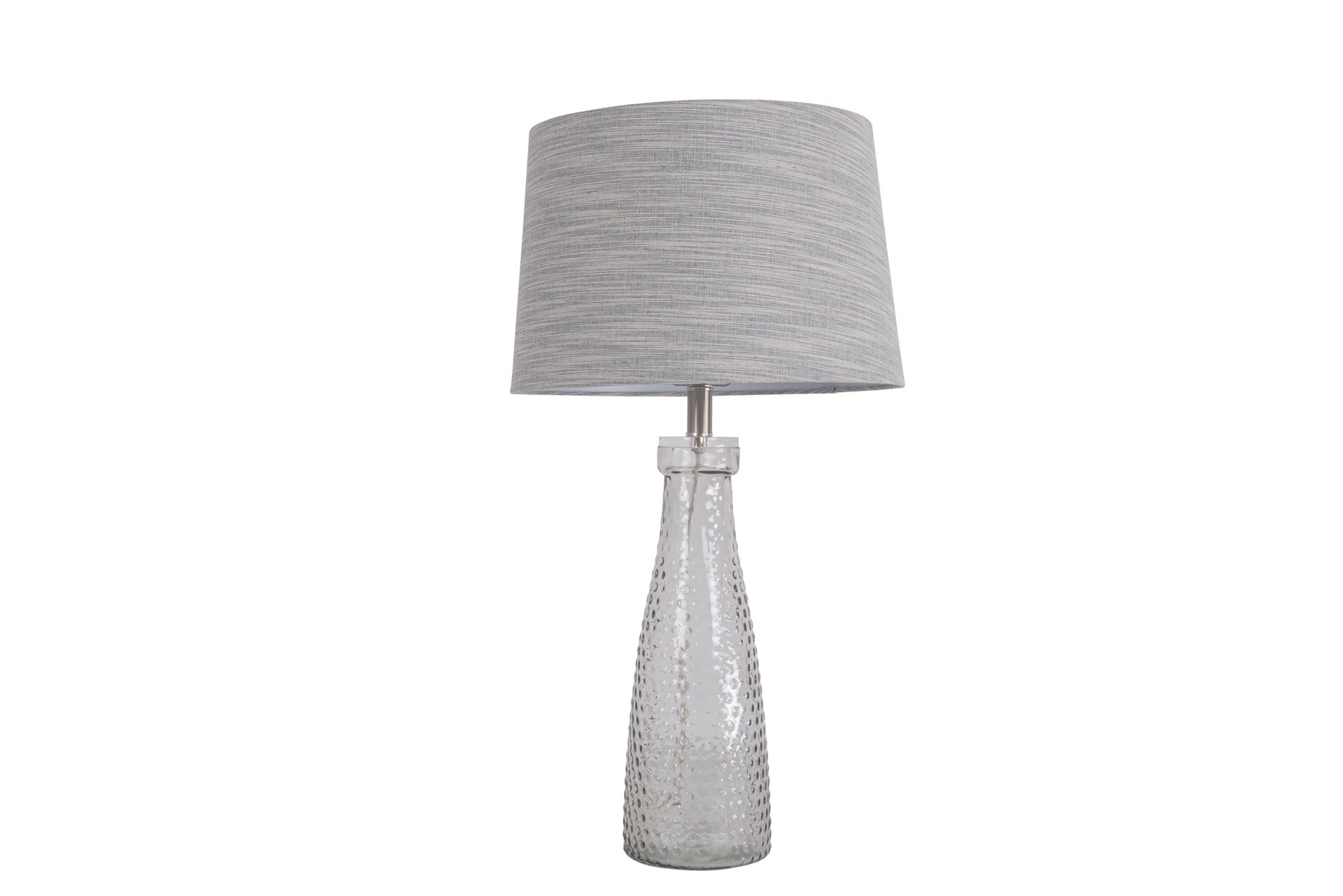 slide 3 of 6, allen + roth 10-in x 15-in Light gray Fabric Drum Lamp Shade, 1 ct