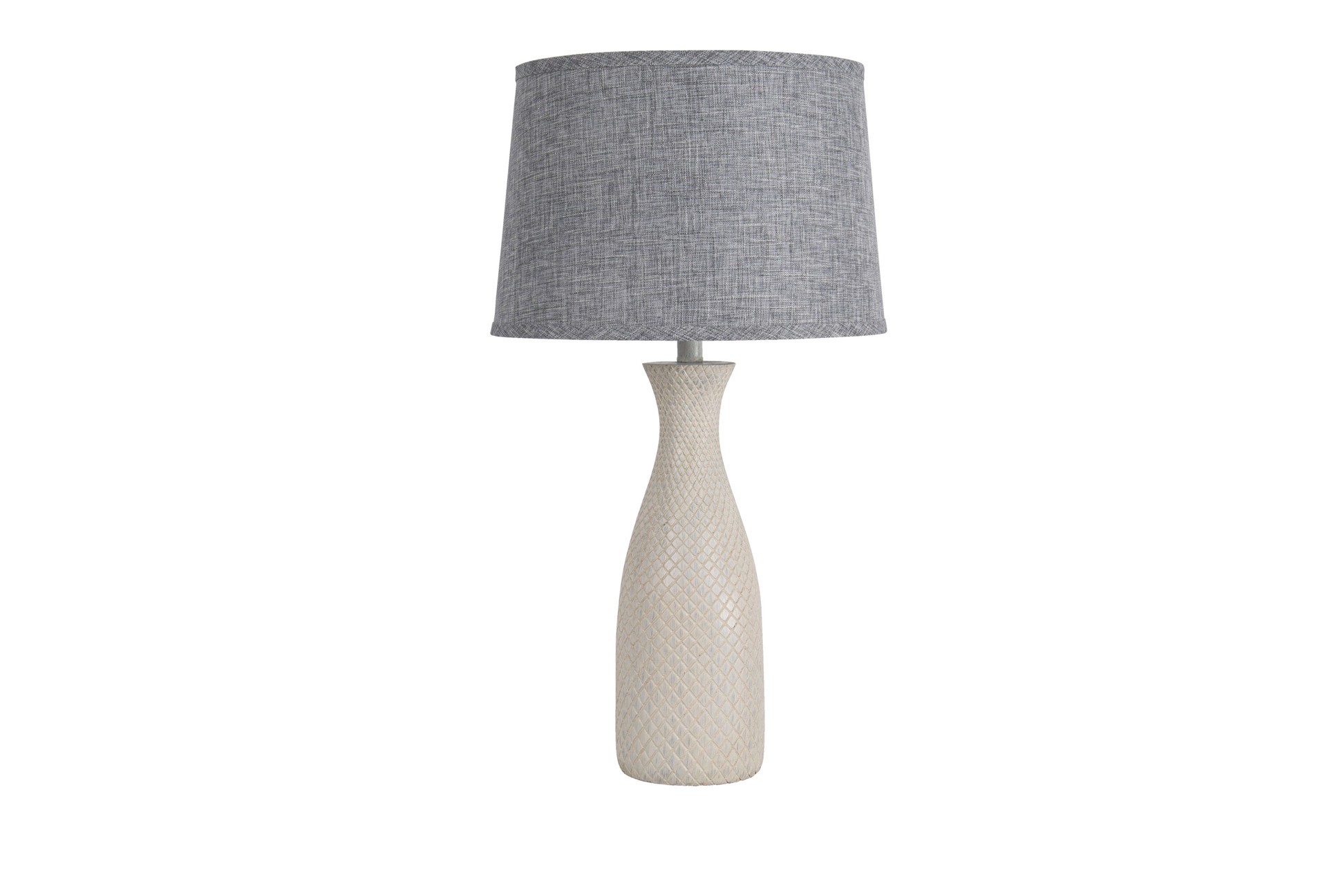 slide 4 of 6, allen + roth 10-in x 15-in Light gray Fabric Drum Lamp Shade, 1 ct