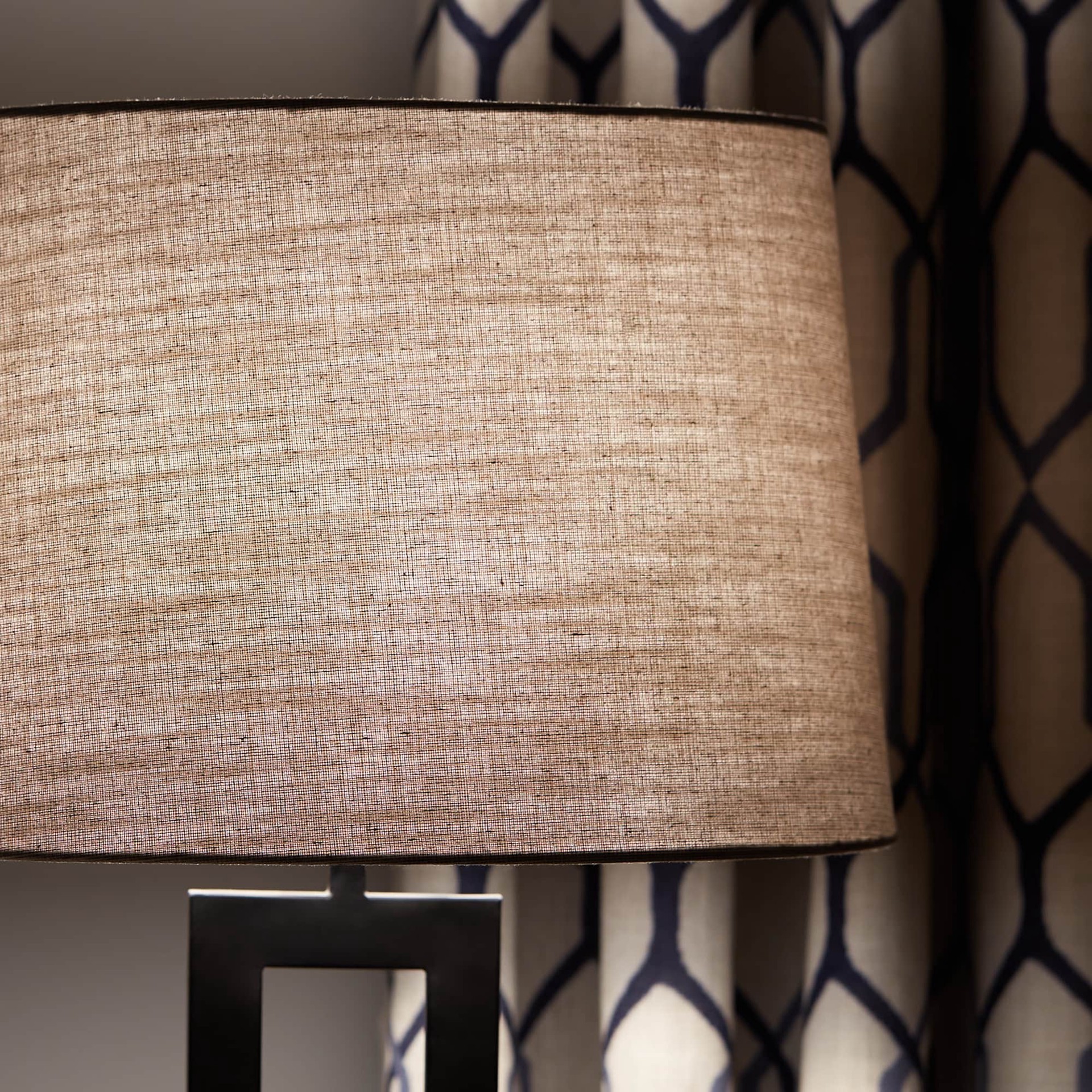 slide 6 of 6, allen + roth 10-in x 15-in Light gray Fabric Drum Lamp Shade, 1 ct