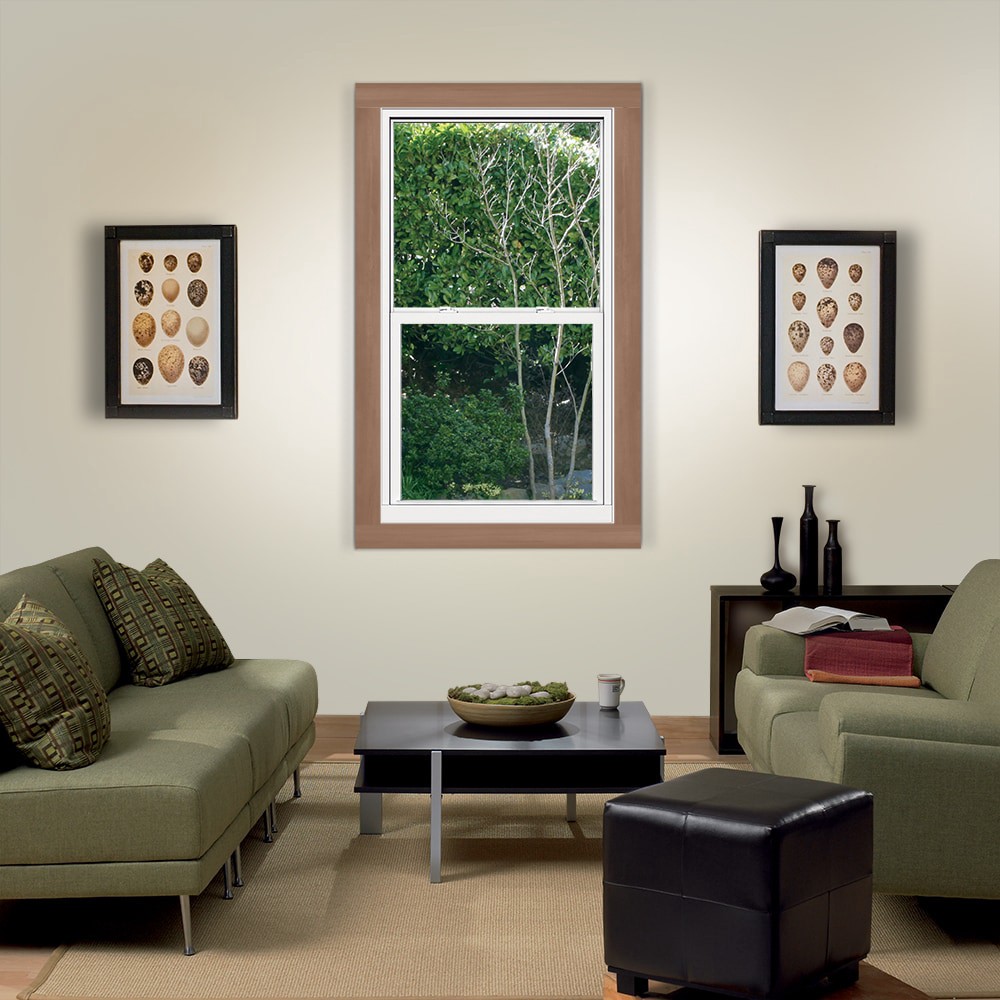 slide 4 of 6, JELD-WEN Premium Atlantic Vinyl 35-3/4-in x 49-3/8-in White Exterior Vinyl New Construction Single Hung Window Low-E Double Pane Glass (Half Screen Included), 1 ct