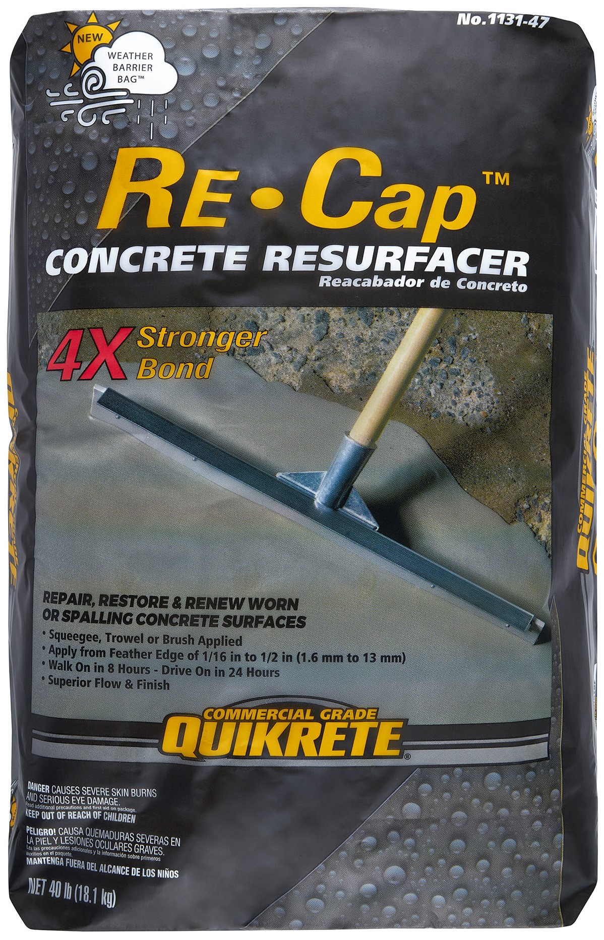 slide 1 of 4, QUIKRETE Re-Cap 40 -lb Concrete Resurfacer, 1 ct