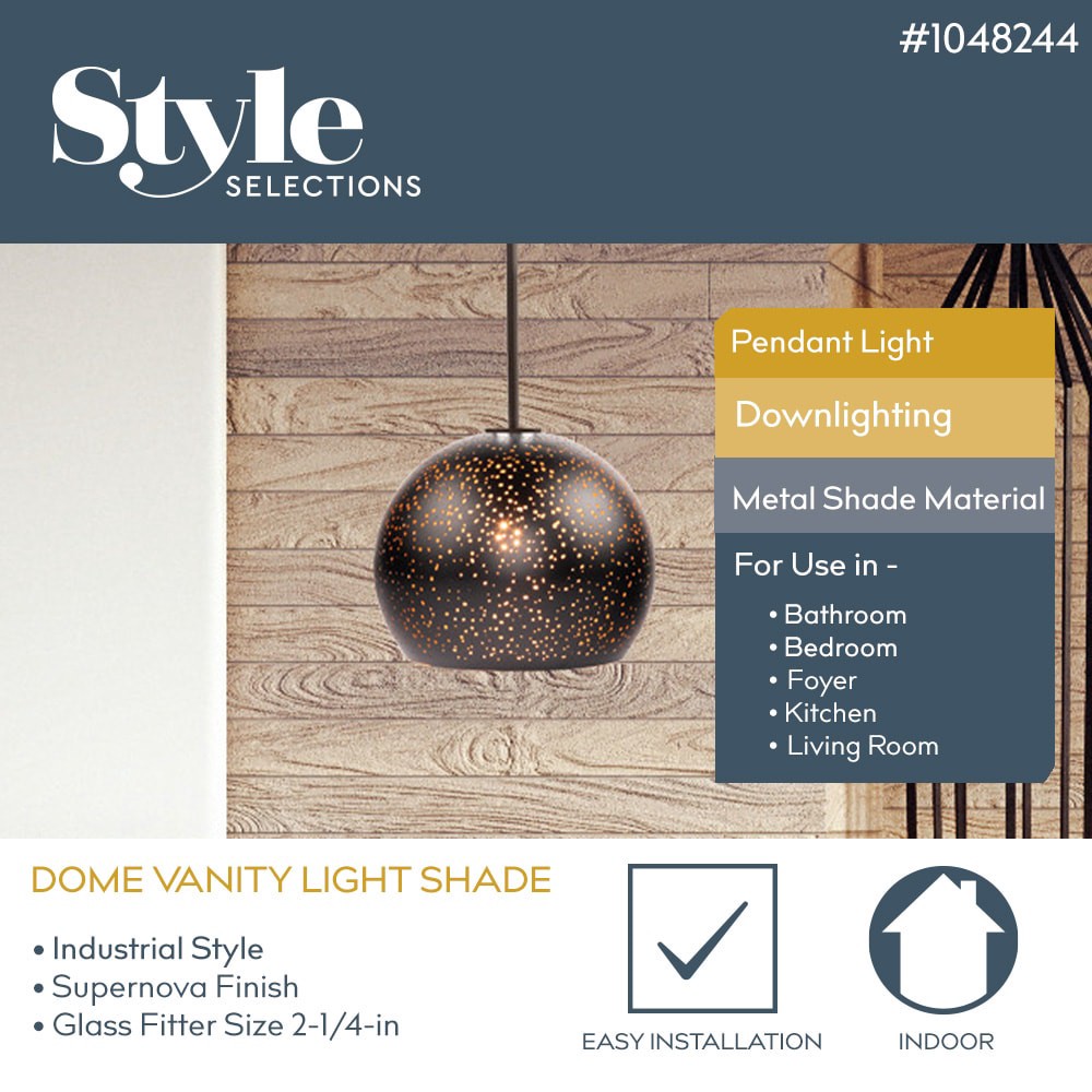 slide 2 of 6, Style Selections Mix and Match 7.88-in x 10-in Dome Supernova Pendant light shade with 2-1/4-in Fitter, 1 ct