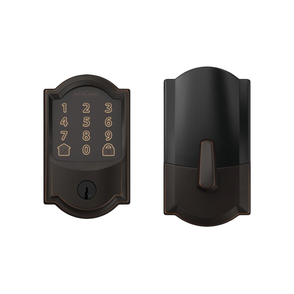 slide 5 of 6, Schlage Encode Camelot Aged Bronze Smart Wi-Fi and Bluetooth Touchscreen Keypad Electronic Deadbolt Lock, 1 ct