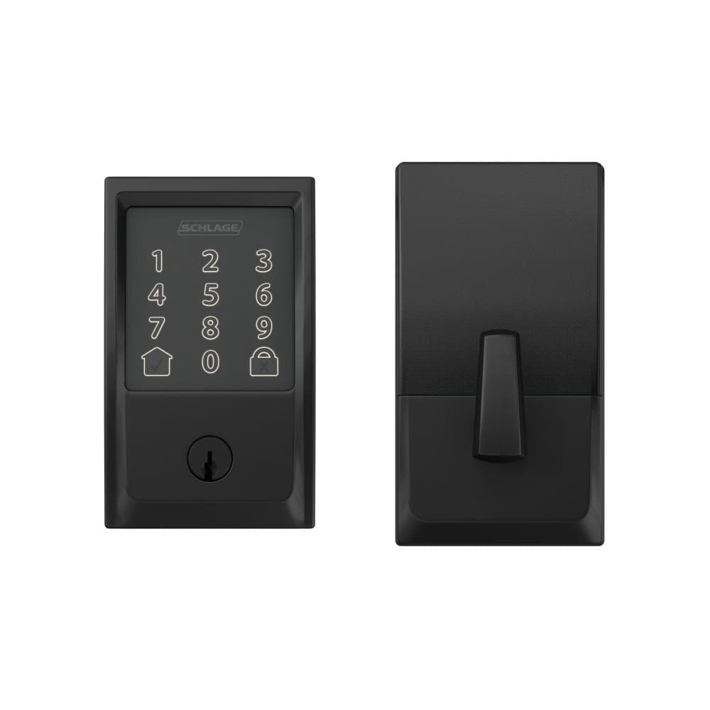 slide 5 of 6, Schlage Encode Century Matte Black Smart Wi-Fi and Bluetooth Touchscreen Keypad Electronic Deadbolt Lock, 1 ct