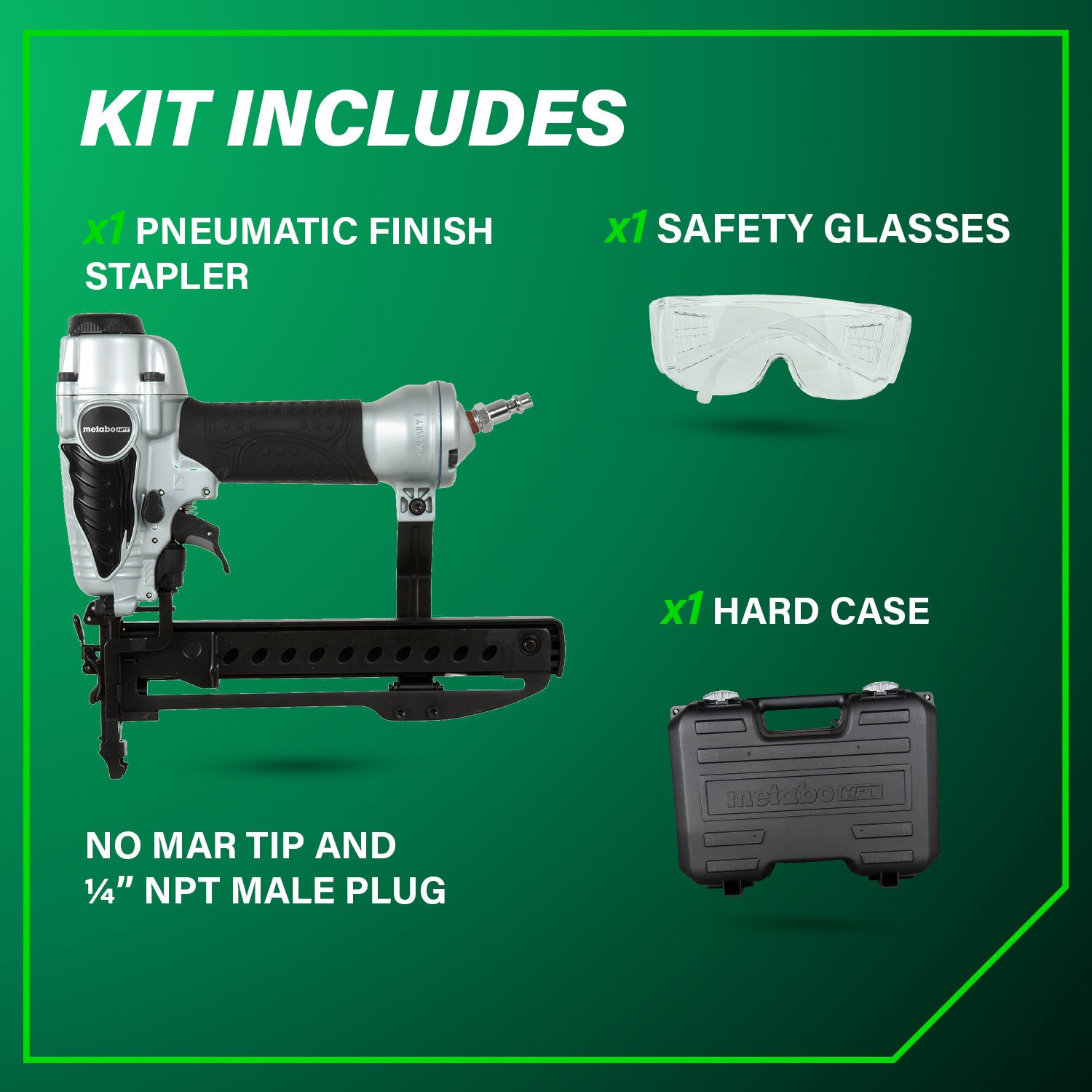 slide 5 of 6, Metabo HPT 18 -Gauge 1/4-in Narrow crown Finish Pneumatic Stapler, 1 ct