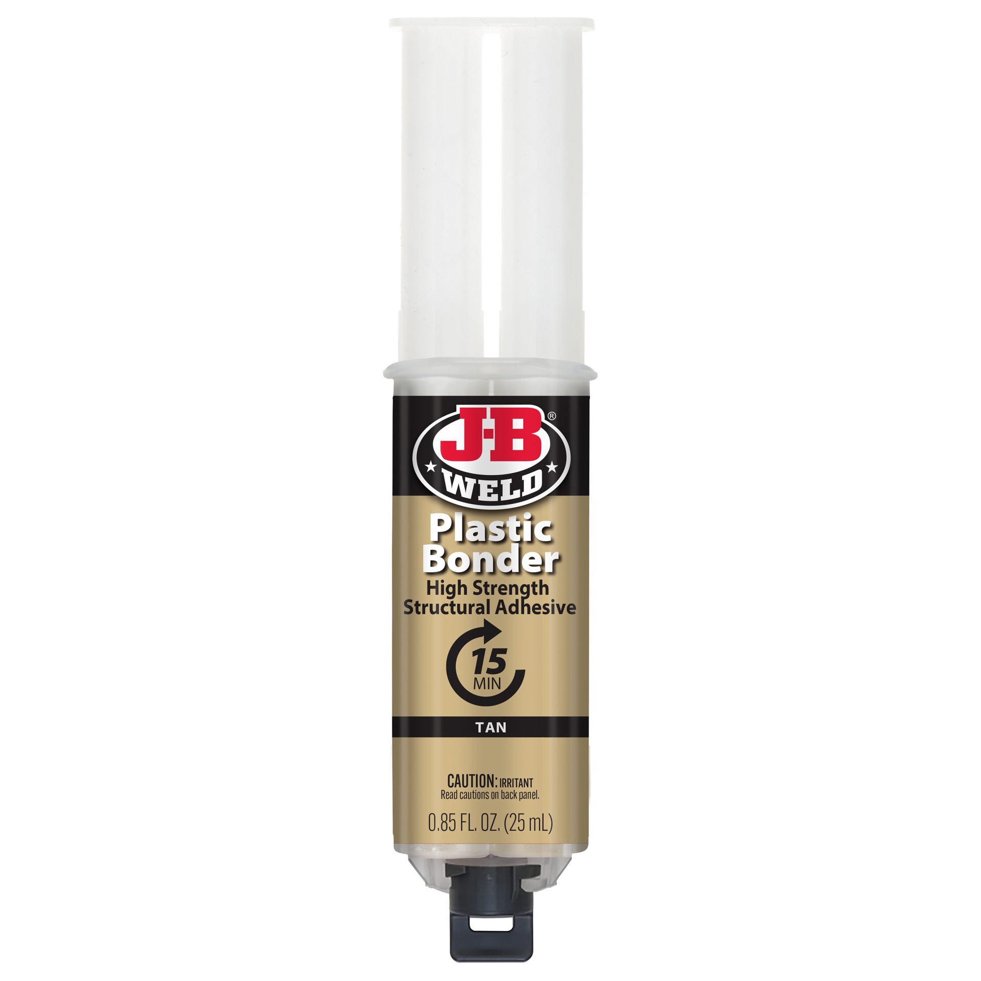 slide 3 of 6, J-B WELD Plastic Bonder Brown Epoxy Adhesive, 1 ct