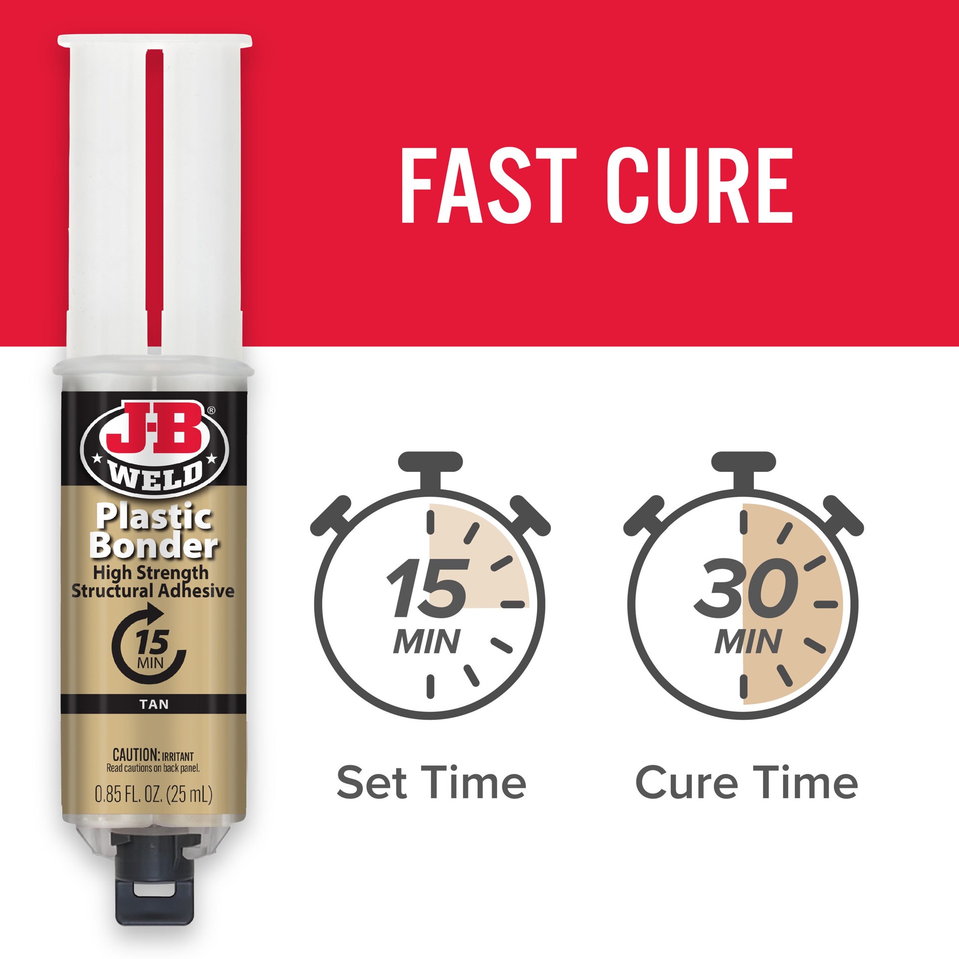 slide 5 of 6, J-B WELD Plastic Bonder Brown Epoxy Adhesive, 1 ct