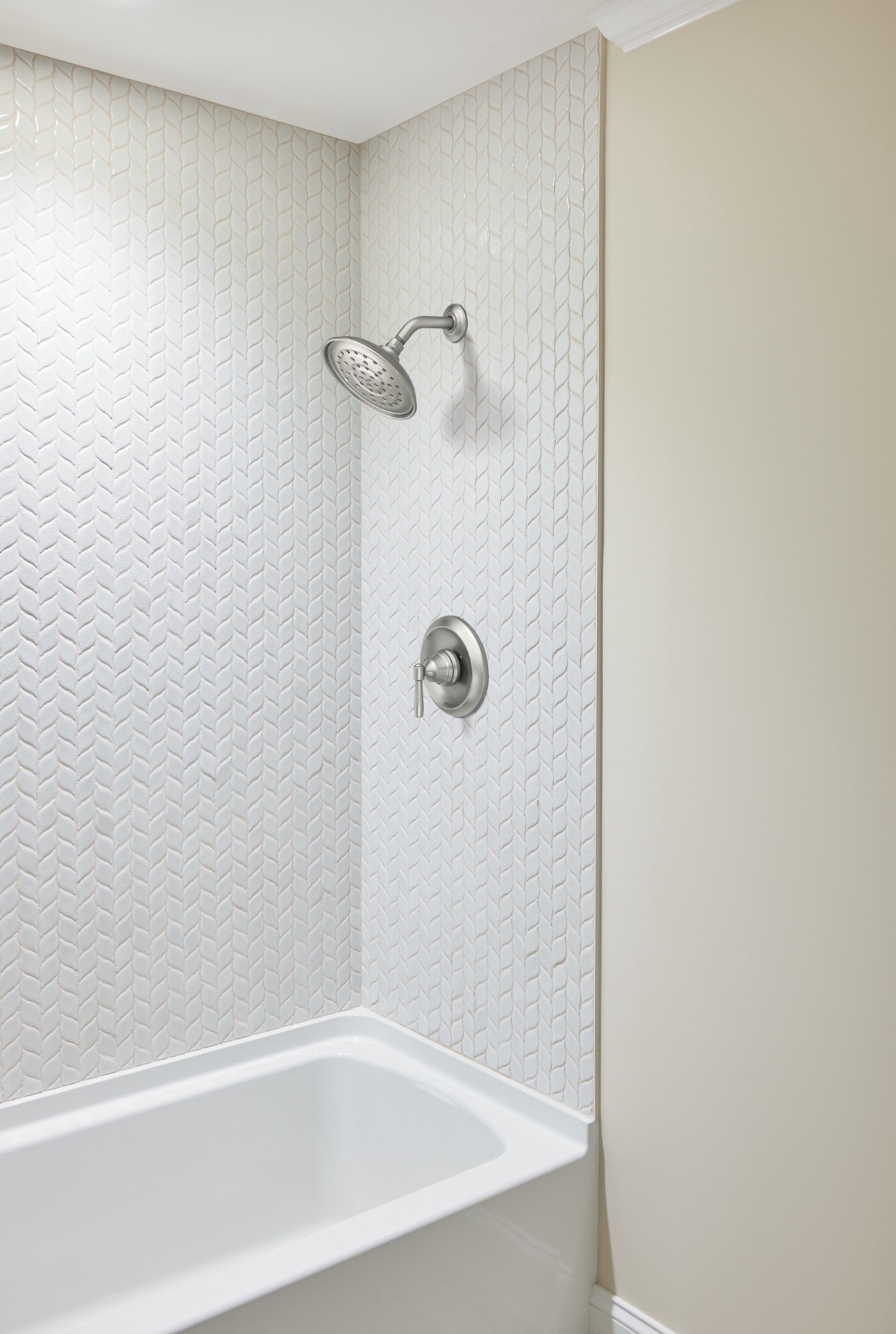 slide 2 of 6, Moen Halle Spot Resist Brushed Nickel 1-handle 7.28-in Round Shower Faucet with Valve (Single Function), 1 ct