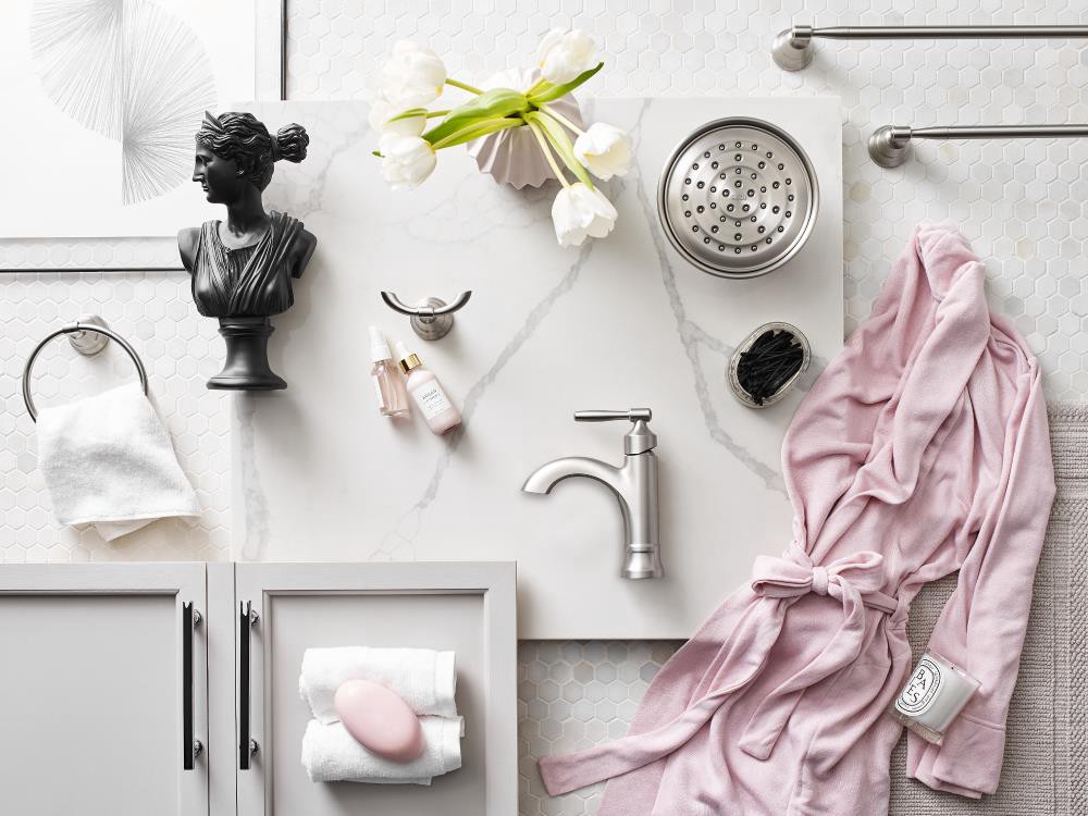 slide 6 of 6, Moen Halle Spot Resist Brushed Nickel 1-handle 7.28-in Round Shower Faucet with Valve (Single Function), 1 ct