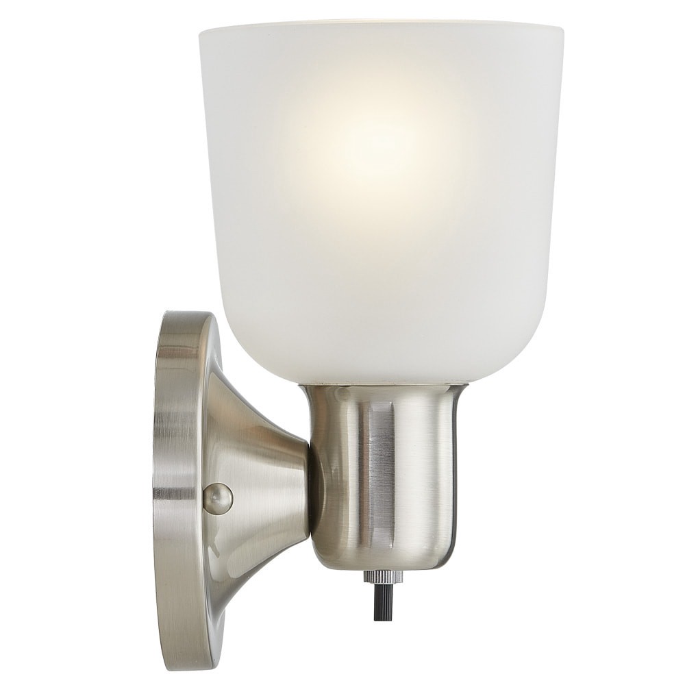 slide 5 of 6, Project Source 4.52-in W 1 -Light Brushed Nickel Wall Sconce, 1 ct