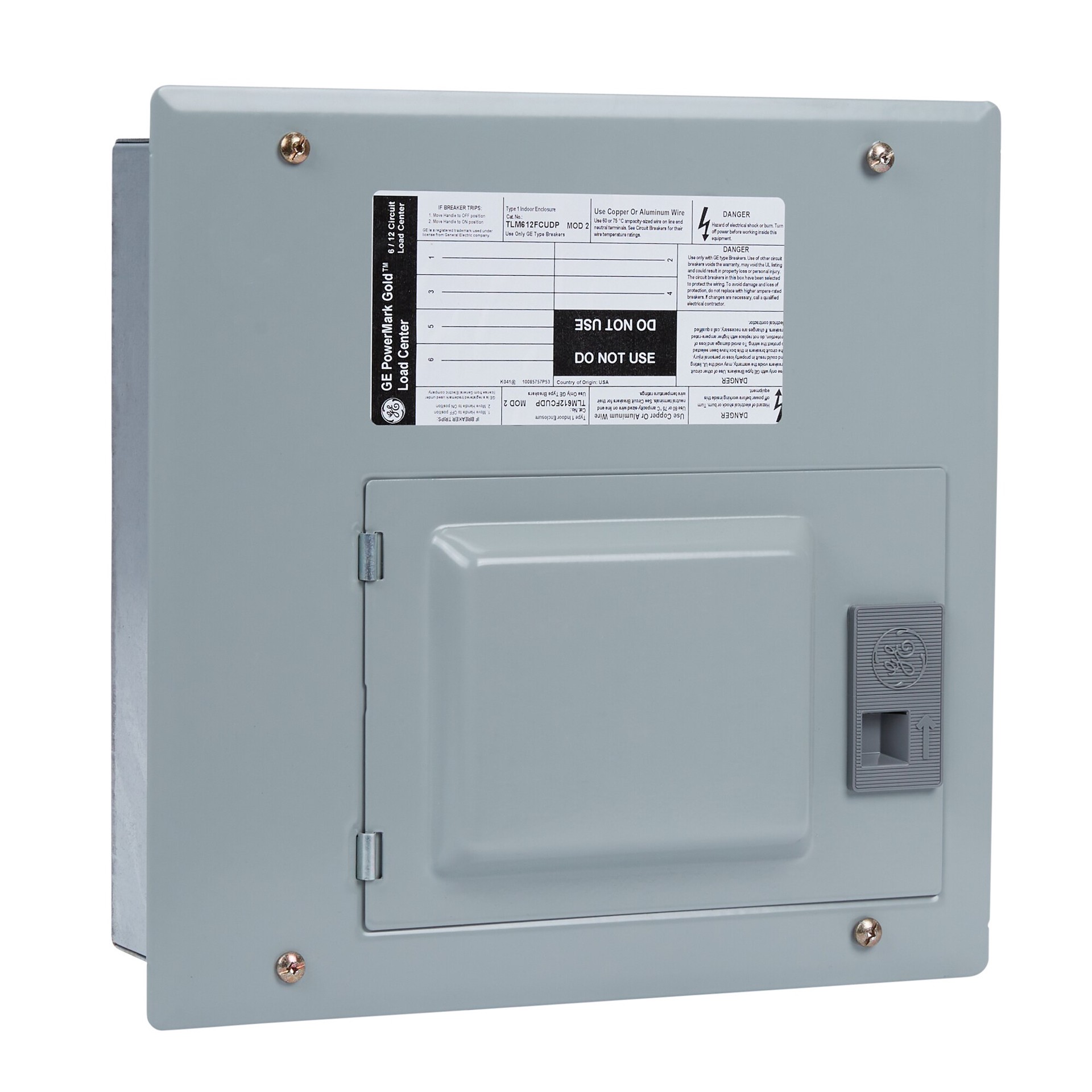 slide 2 of 6, GE PowerMark Gold 125 -Amp 6 -Spaces 12 -Circuit Indoor Convertible Main Lug Load Center, 1 ct