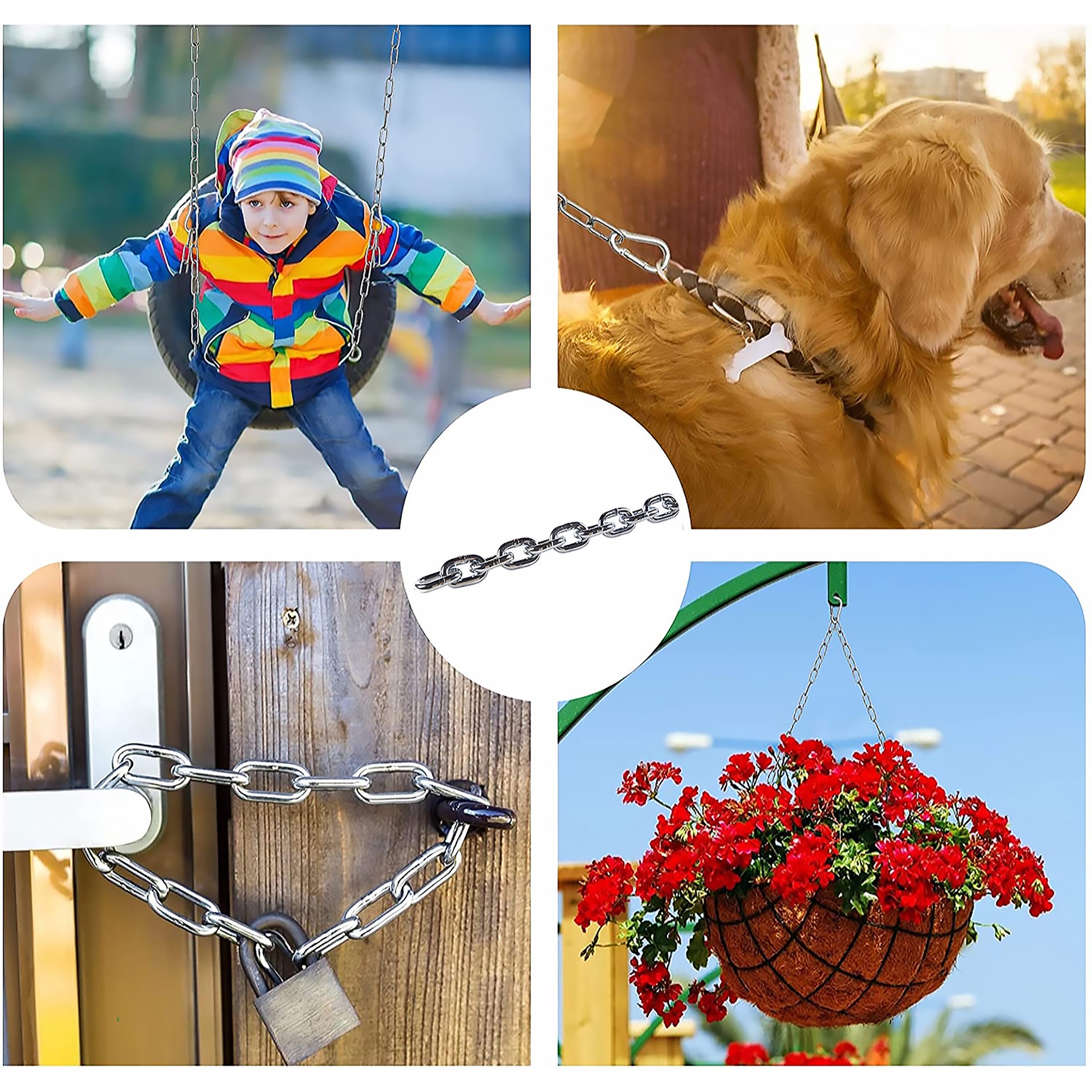 slide 4 of 5, RELIABILT 10.0-ft x 2/0 Welded Zinc plated Steel Chain (By-the-Roll), 1 ct