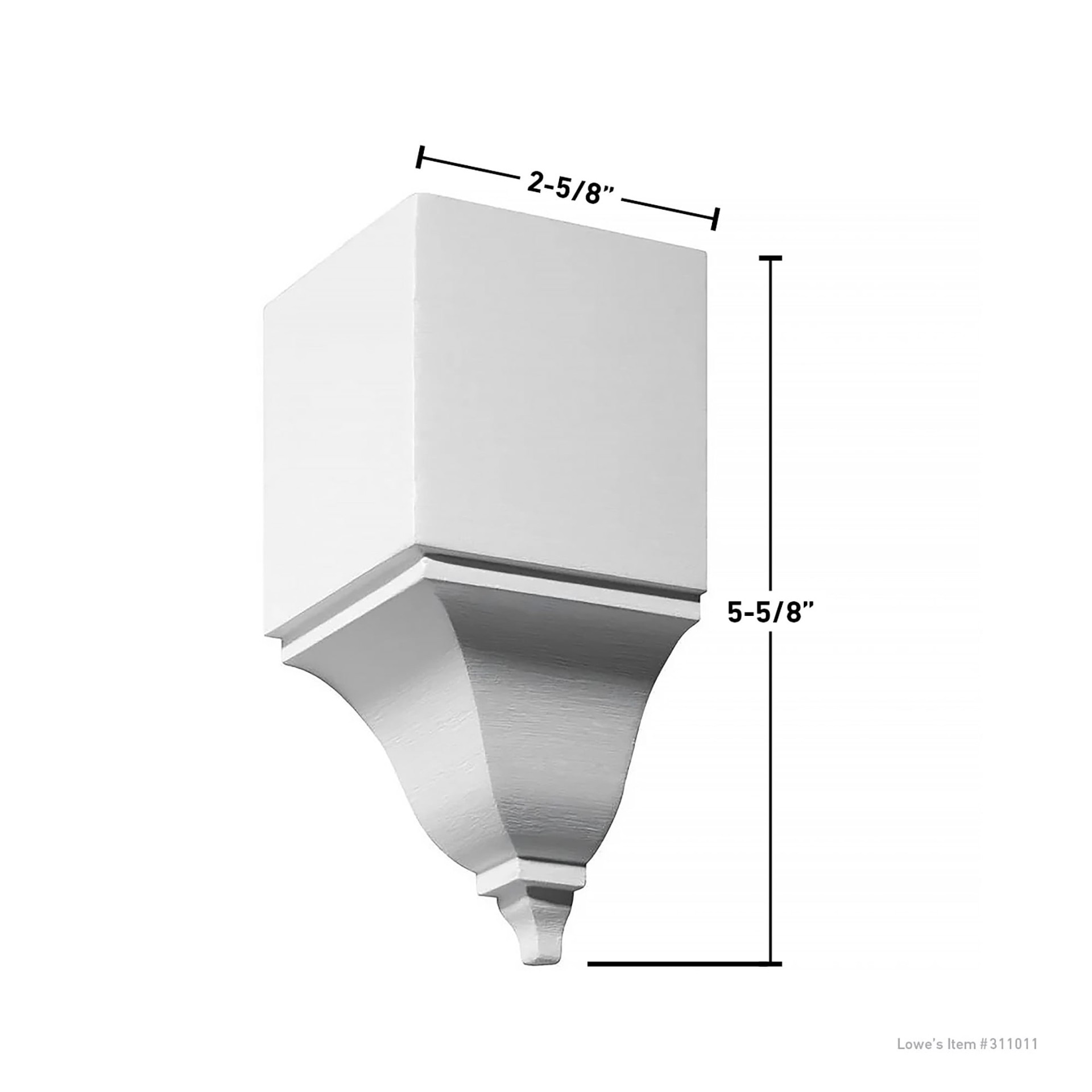 slide 6 of 6, Ornamental Mouldings 5-5/8-in x 2-5/8-in Interior Primed Colonial 1888 Inside corner Baseboard Moulding Block, 1 ct