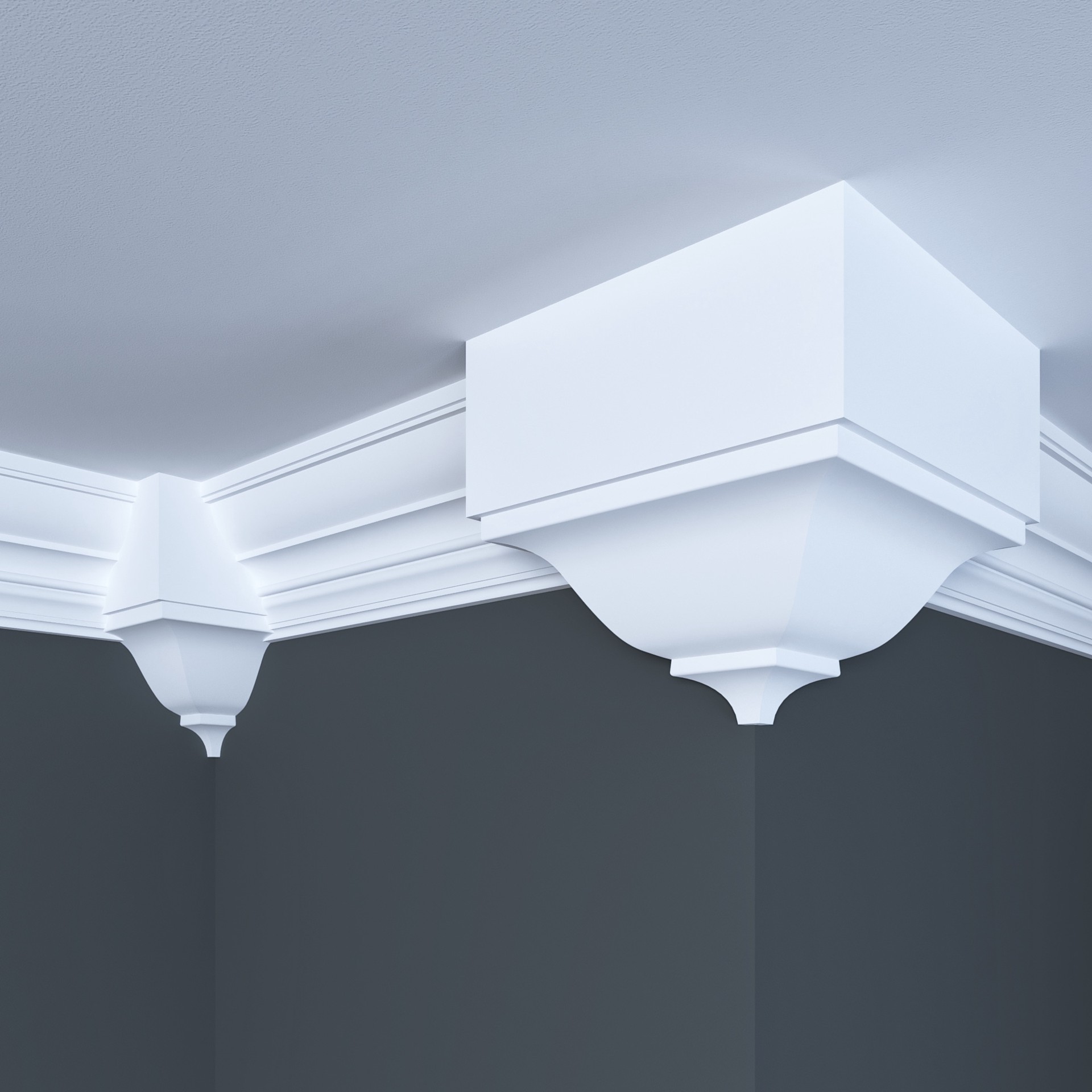 slide 2 of 4, Ornamental Mouldings 5-5/8-in x 2-5/8-in Interior Primed Colonial 1888 Mid Crown Moulding Block, 1 ct