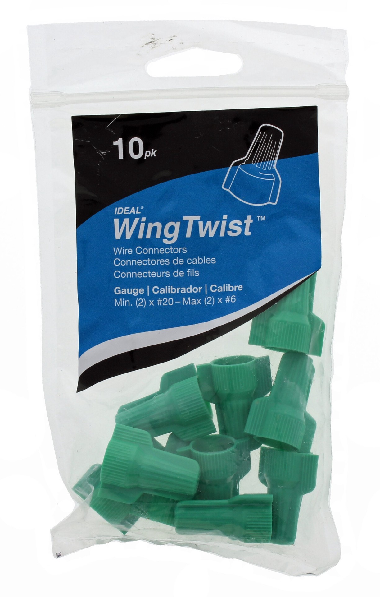 slide 6 of 6, IDEAL Wing Wire Connectors Green ( 10 -Pack ), 1 ct