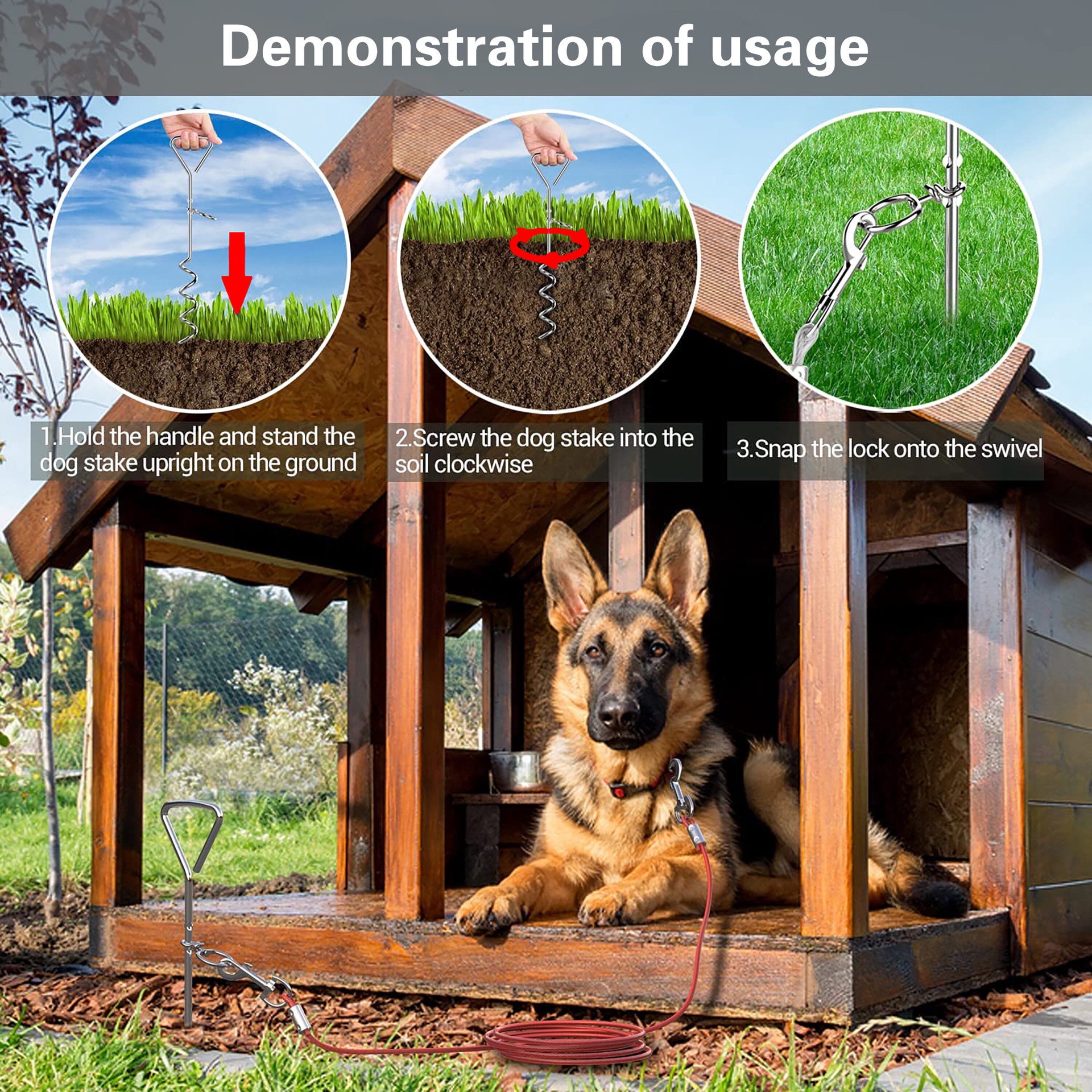 slide 4 of 5, RELIABILT 16-in Tie Out Stake, 1 ct