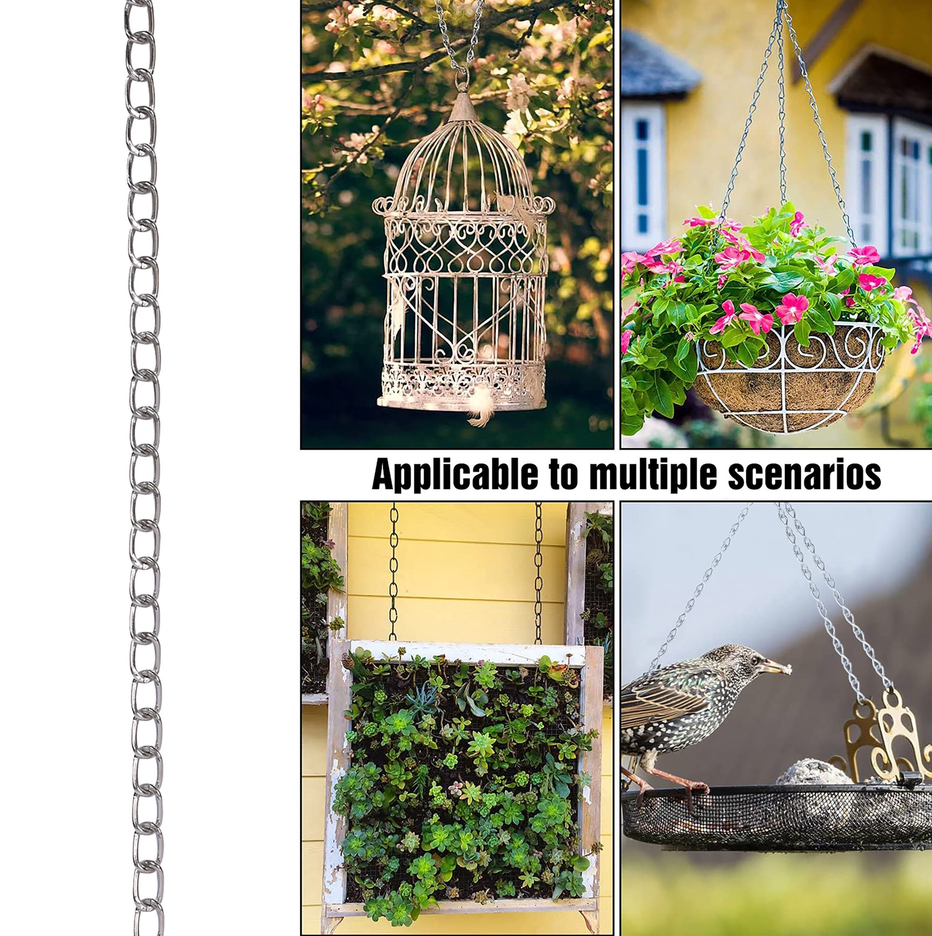 slide 4 of 5, RELIABILT 15.0-ft x #16 Weldless Zinc plated Steel Chain (By-the-Roll), 1 ct