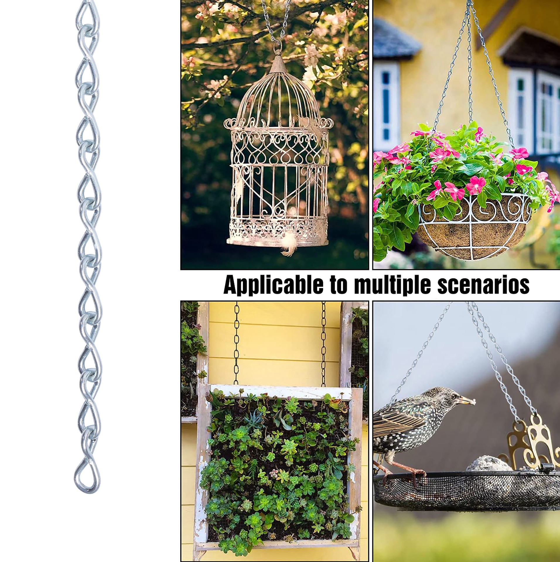 slide 4 of 4, RELIABILT 15.0-ft x #14 Weldless Zinc plated Steel Chain (By-the-Roll), 1 ct