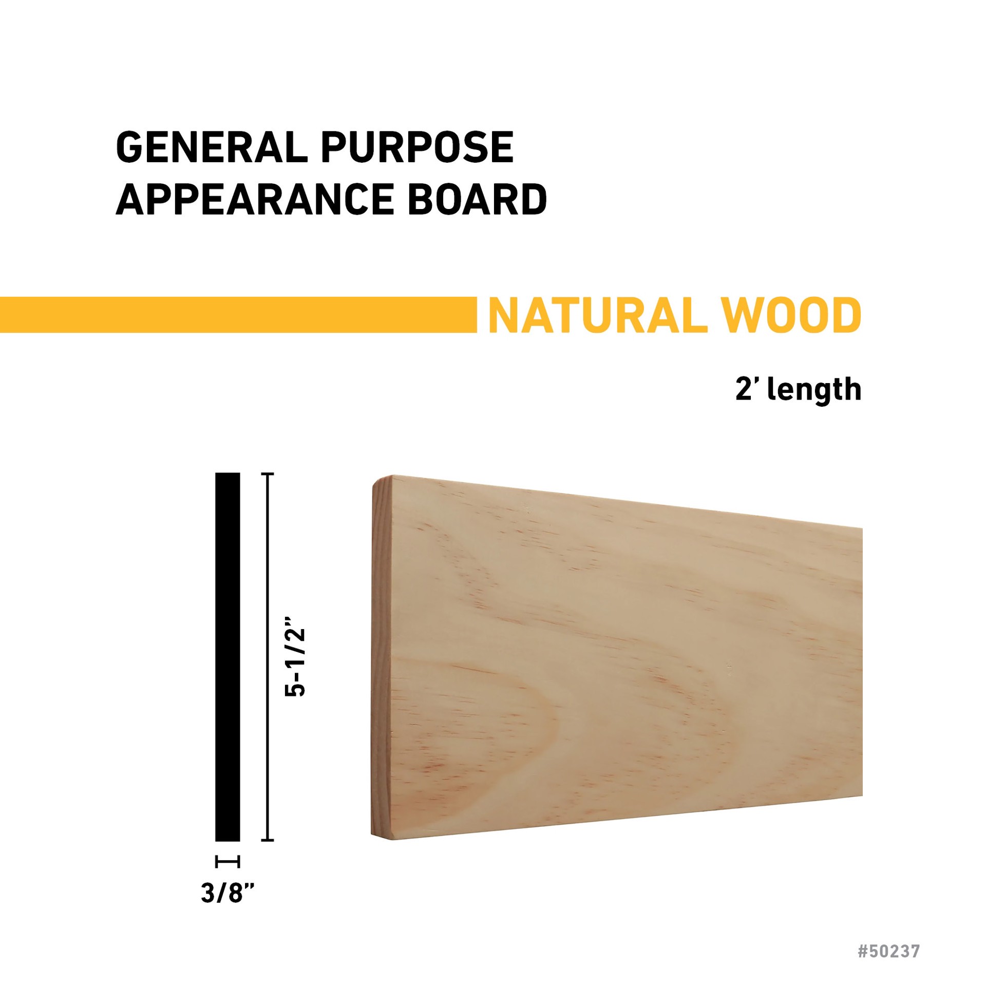 slide 3 of 6, RELIABILT 3/8-in x 6-in x 2-ft Unfinished Clear S4S Pine Common Softwood Board, 1 ct