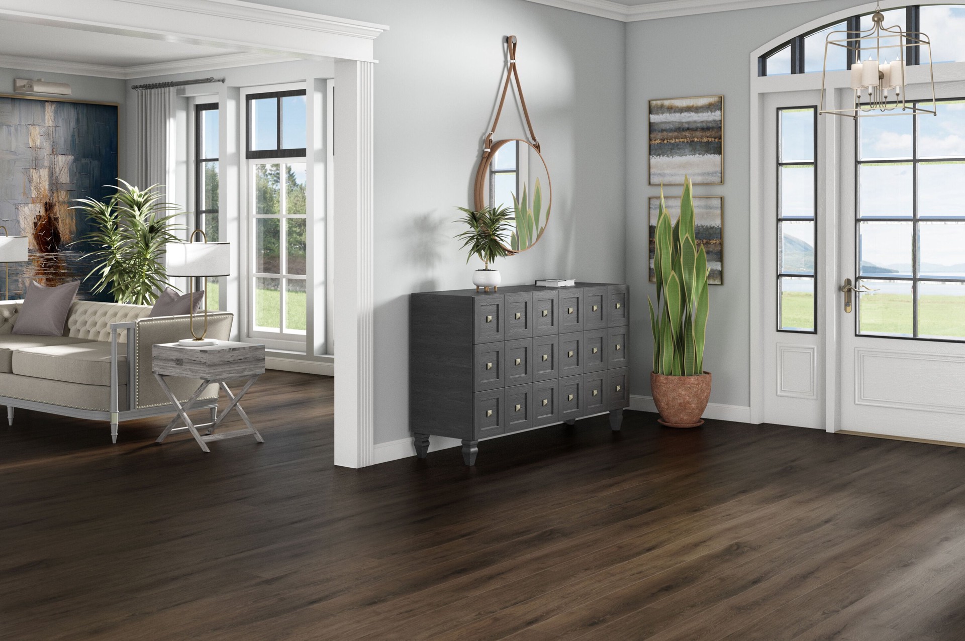 slide 2 of 6, Style Selections Tudor Oak 12-mil x 7-in W x 48-in L Waterproof Luxury Vinyl Plank Flooring ( 23.21-sq ft Carton ), 1 ct