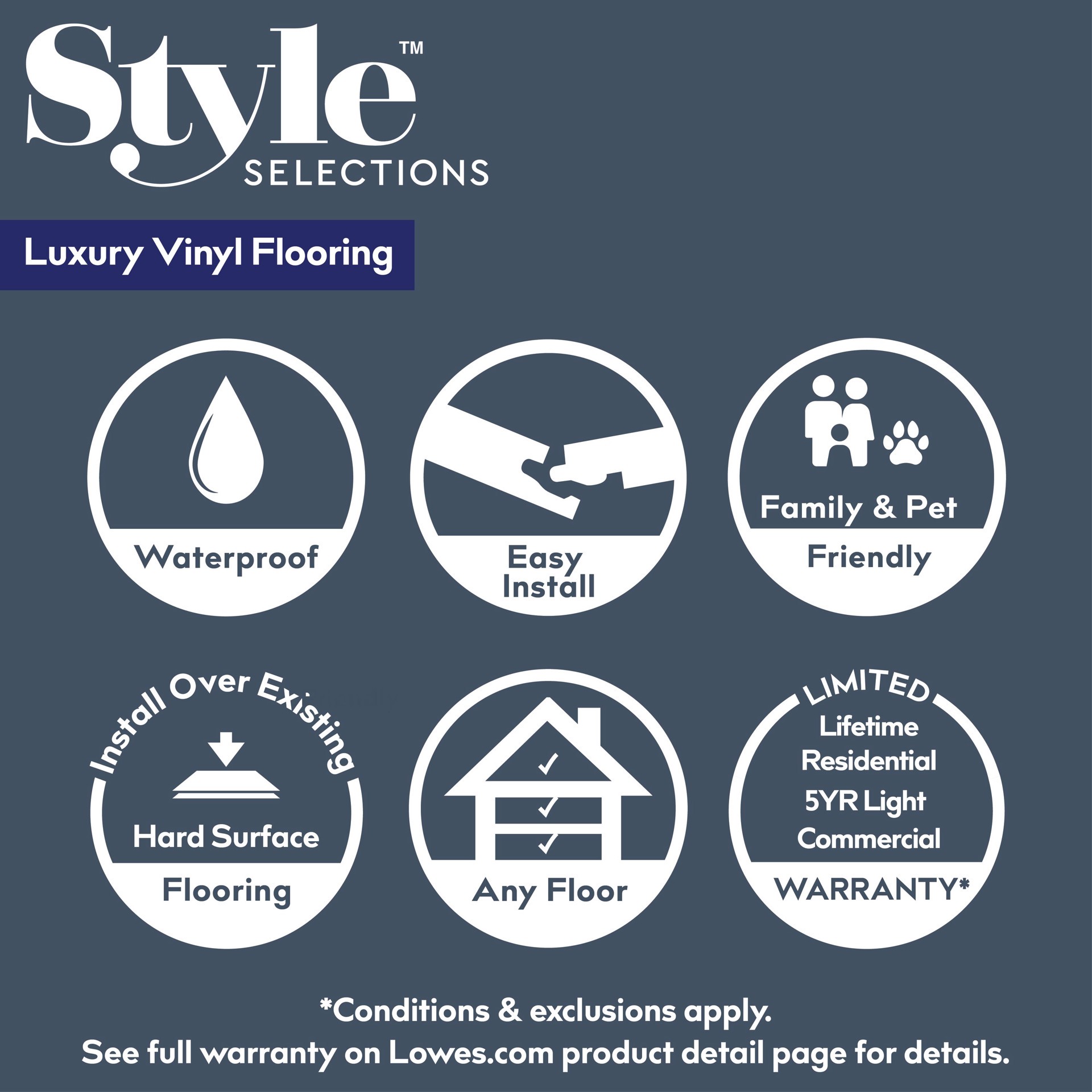 slide 3 of 6, Style Selections Tudor Oak 12-mil x 7-in W x 48-in L Waterproof Luxury Vinyl Plank Flooring ( 23.21-sq ft Carton ), 1 ct
