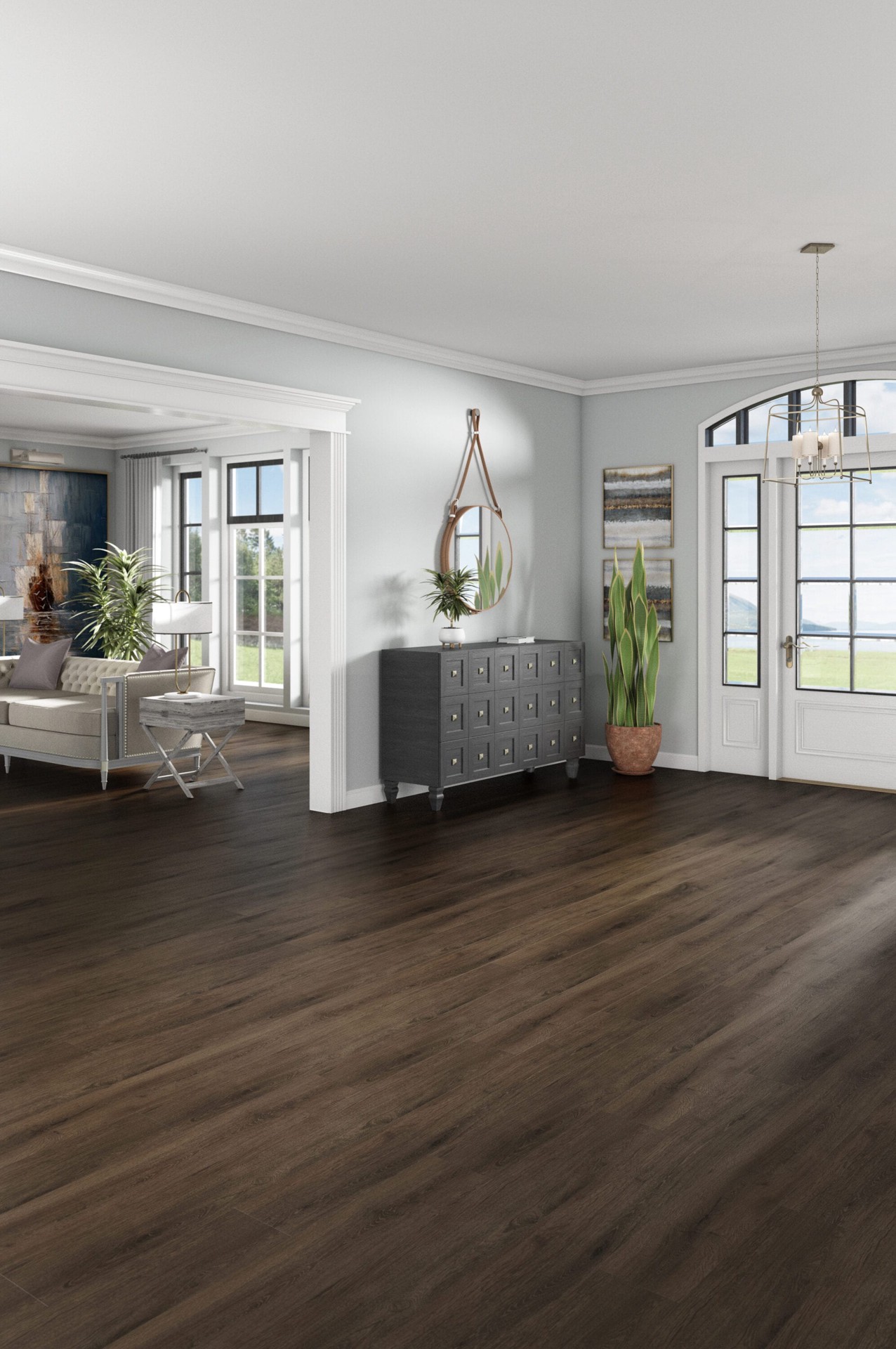 slide 4 of 6, Style Selections Tudor Oak 12-mil x 7-in W x 48-in L Waterproof Luxury Vinyl Plank Flooring ( 23.21-sq ft Carton ), 1 ct