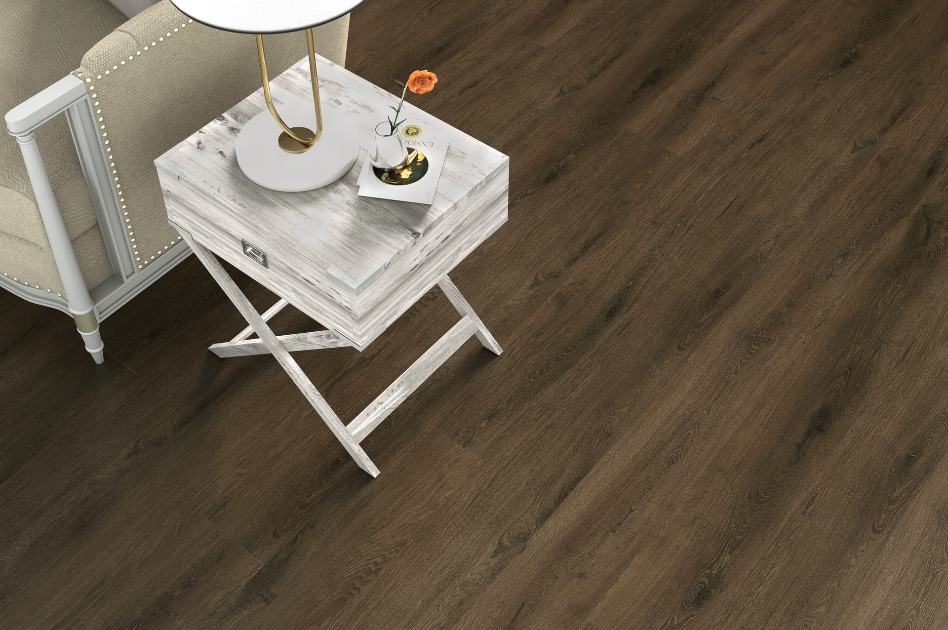 slide 5 of 6, Style Selections Tudor Oak 12-mil x 7-in W x 48-in L Waterproof Luxury Vinyl Plank Flooring ( 23.21-sq ft Carton ), 1 ct