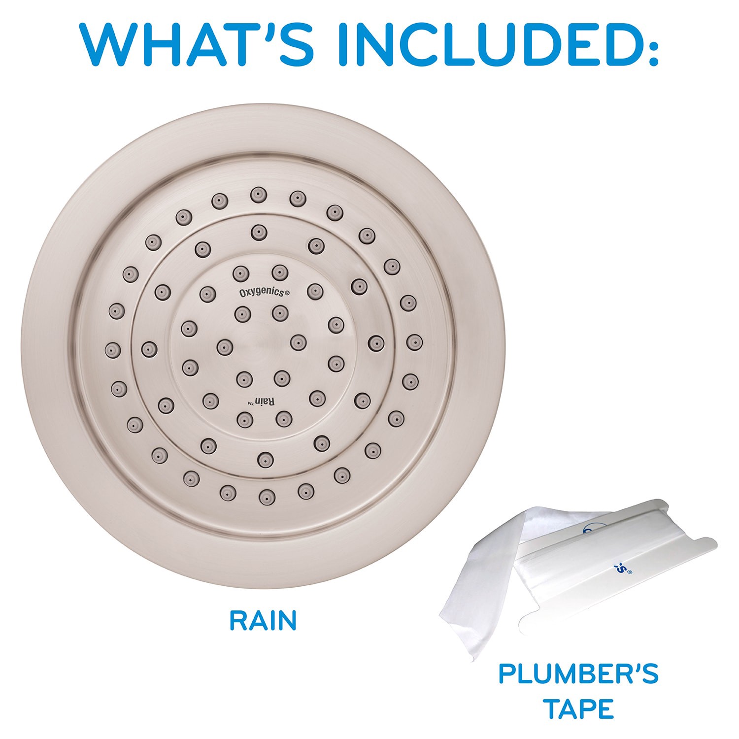 slide 4 of 6, Oxygenics 1.0 -Spray Brushed nickel 7.5 Round Rain High Pressure Shower Head 1.8 GPM, 1 ct