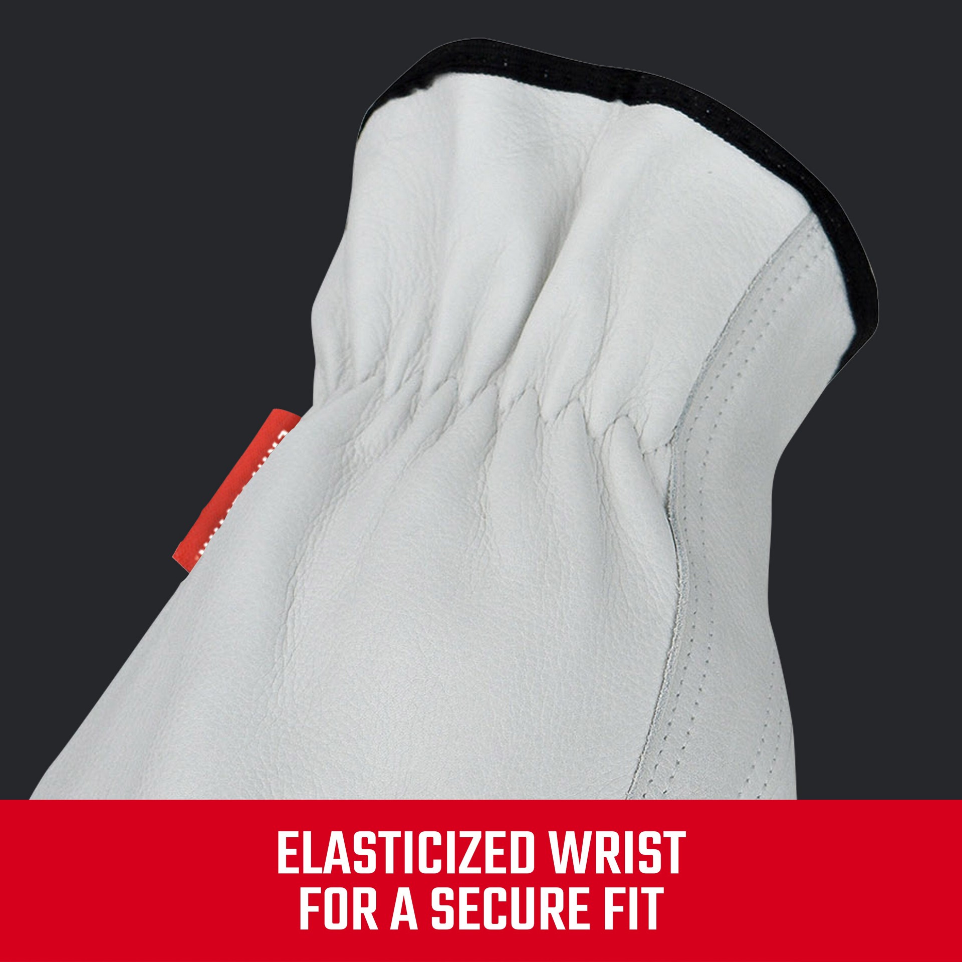 slide 5 of 6, CRAFTSMAN Medium White Leather Gloves, (1-Pair), 1 ct