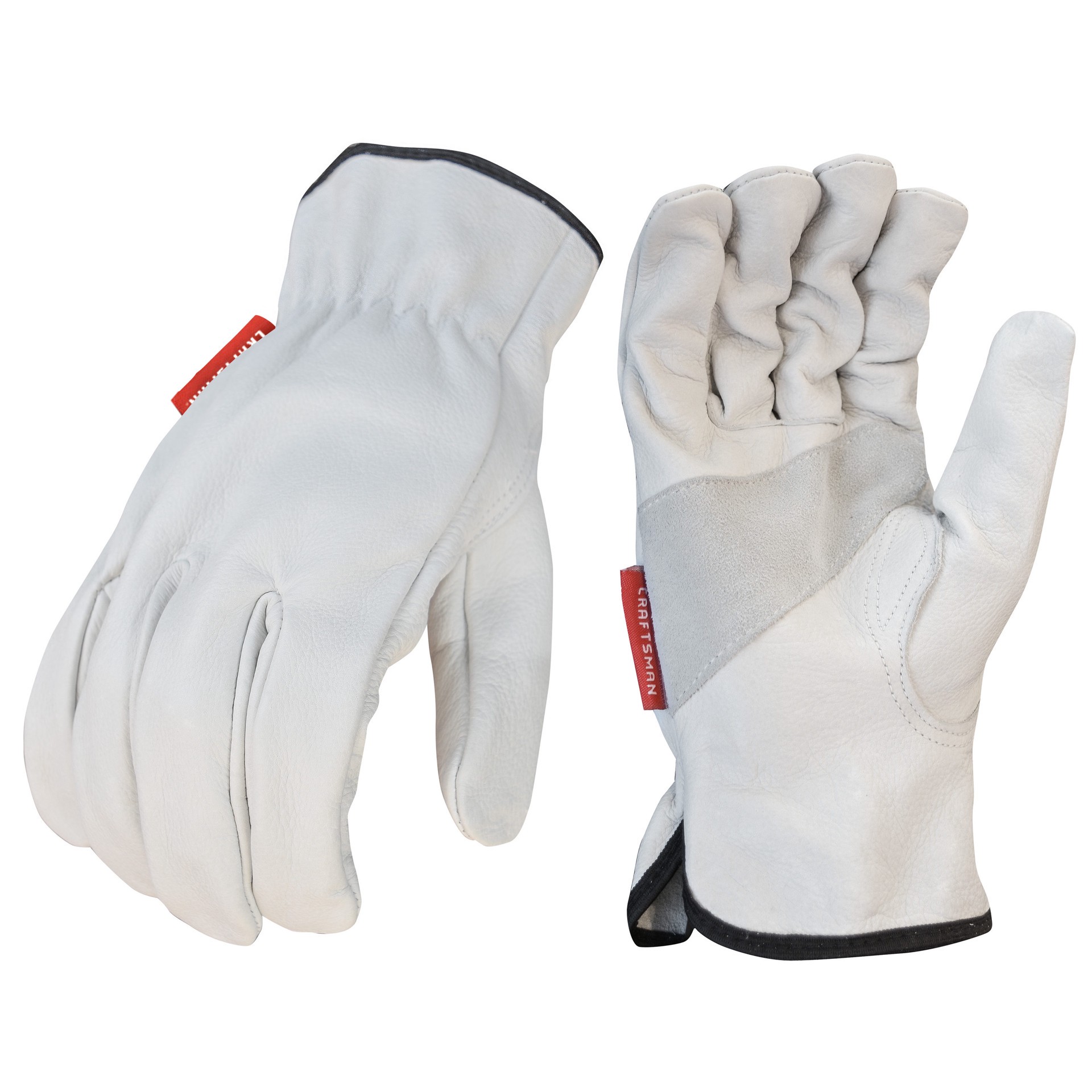 slide 1 of 6, CRAFTSMAN Medium White Leather Gloves, (1-Pair), 1 ct