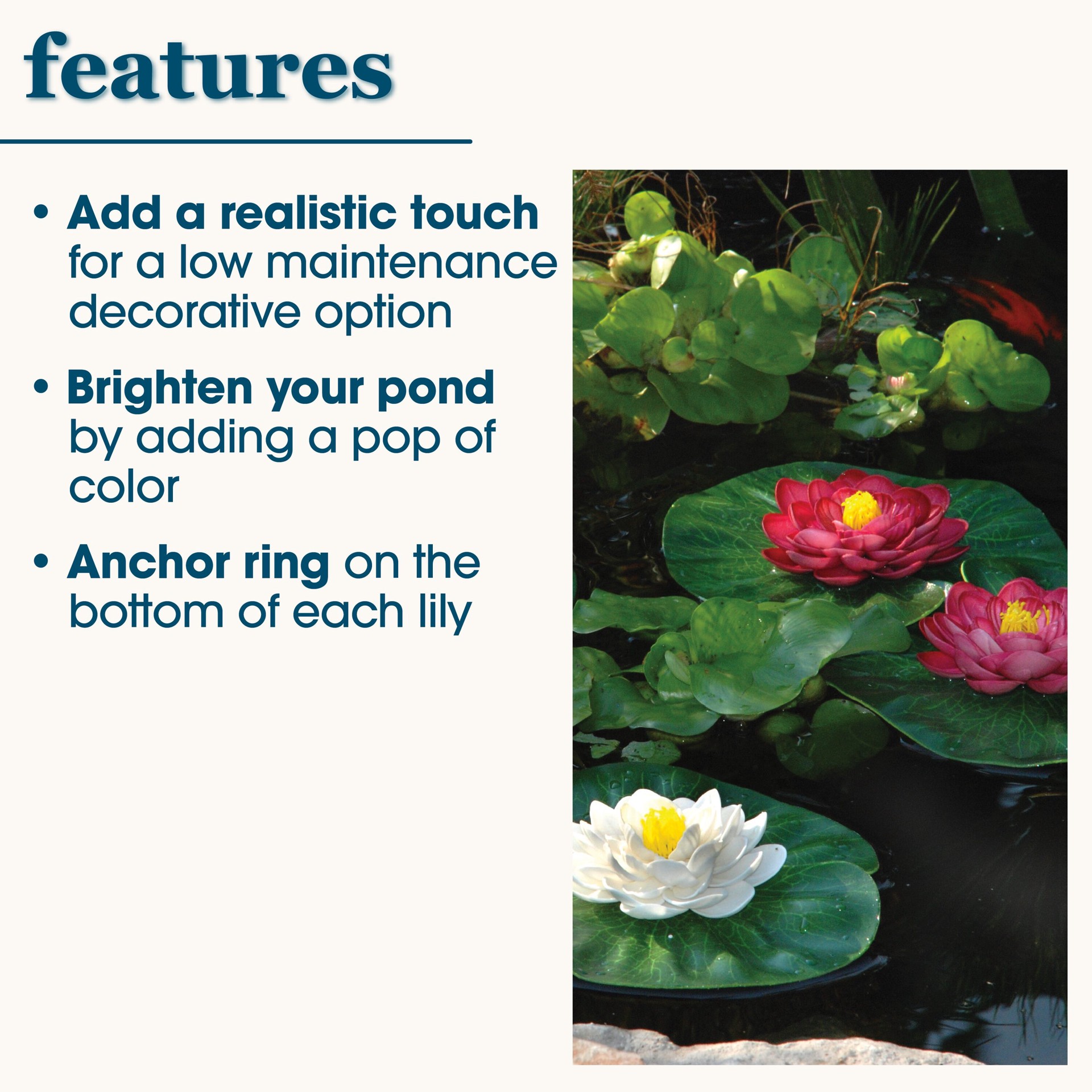 slide 3 of 6, smartpond 3.0-in x 3.0-in x 3.0-in Multicolored Plastic Pond Lilies, 1 ct