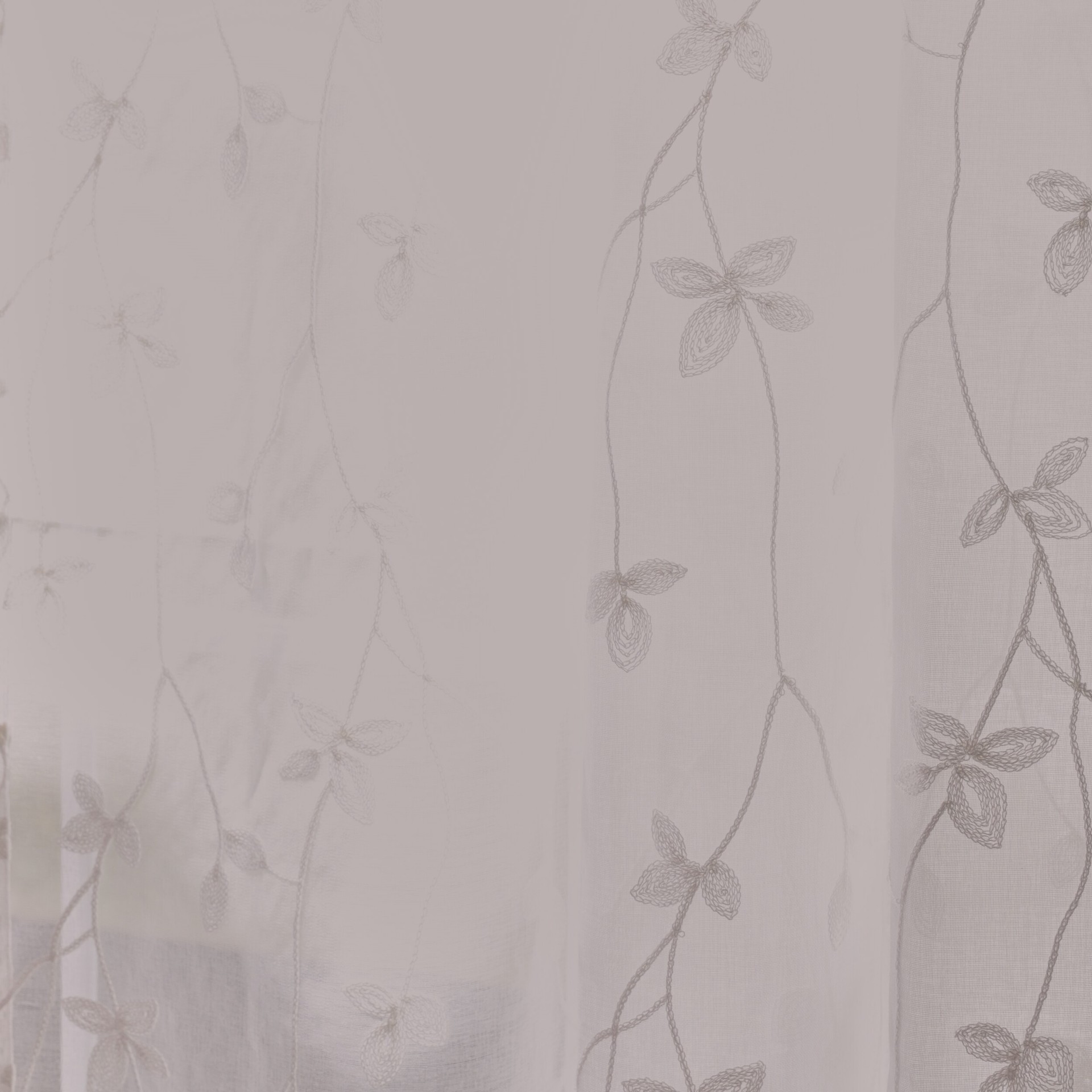 slide 2 of 6, allen + roth 84-in Ivory Floral Sheer Rod pocket Single curtain panel, 1 ct