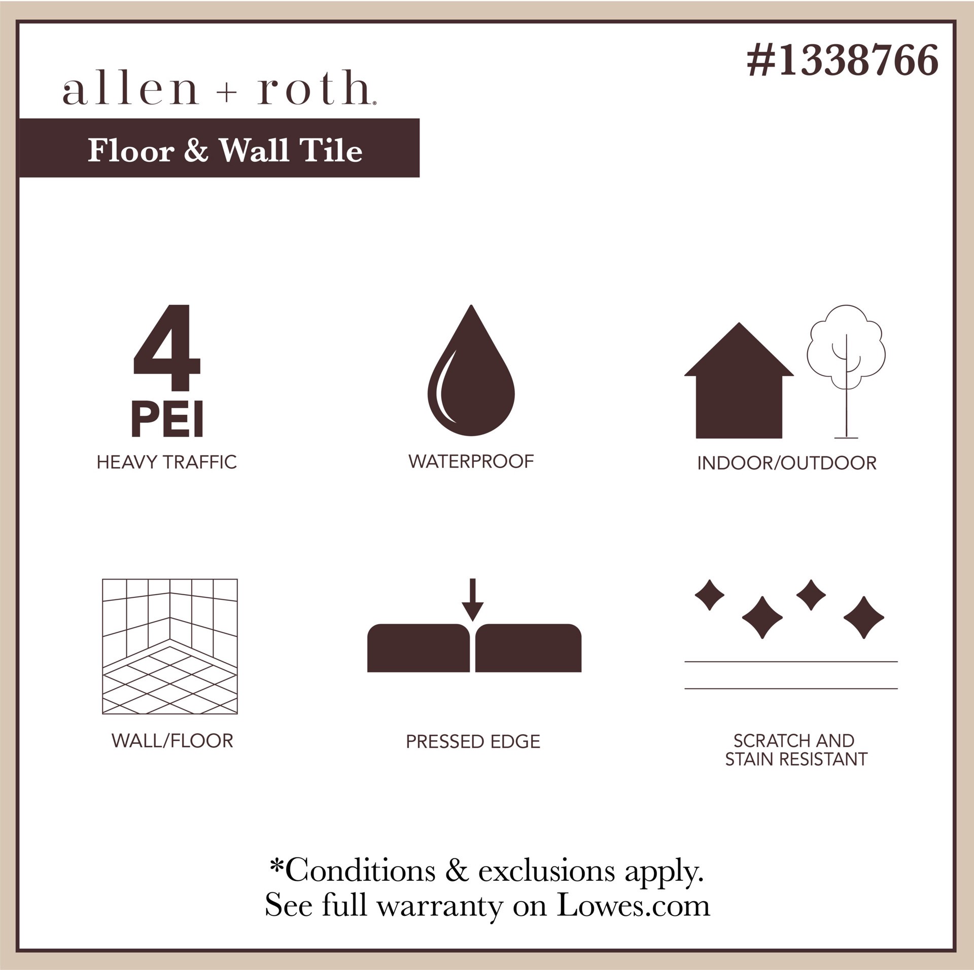 slide 2 of 6, allen + roth Pensacola Brown 6-in x 36-in Glazed Porcelain Wood Look Plank Floor and Wall Tile ( 1.43-sq ft Piece ), 1 ct