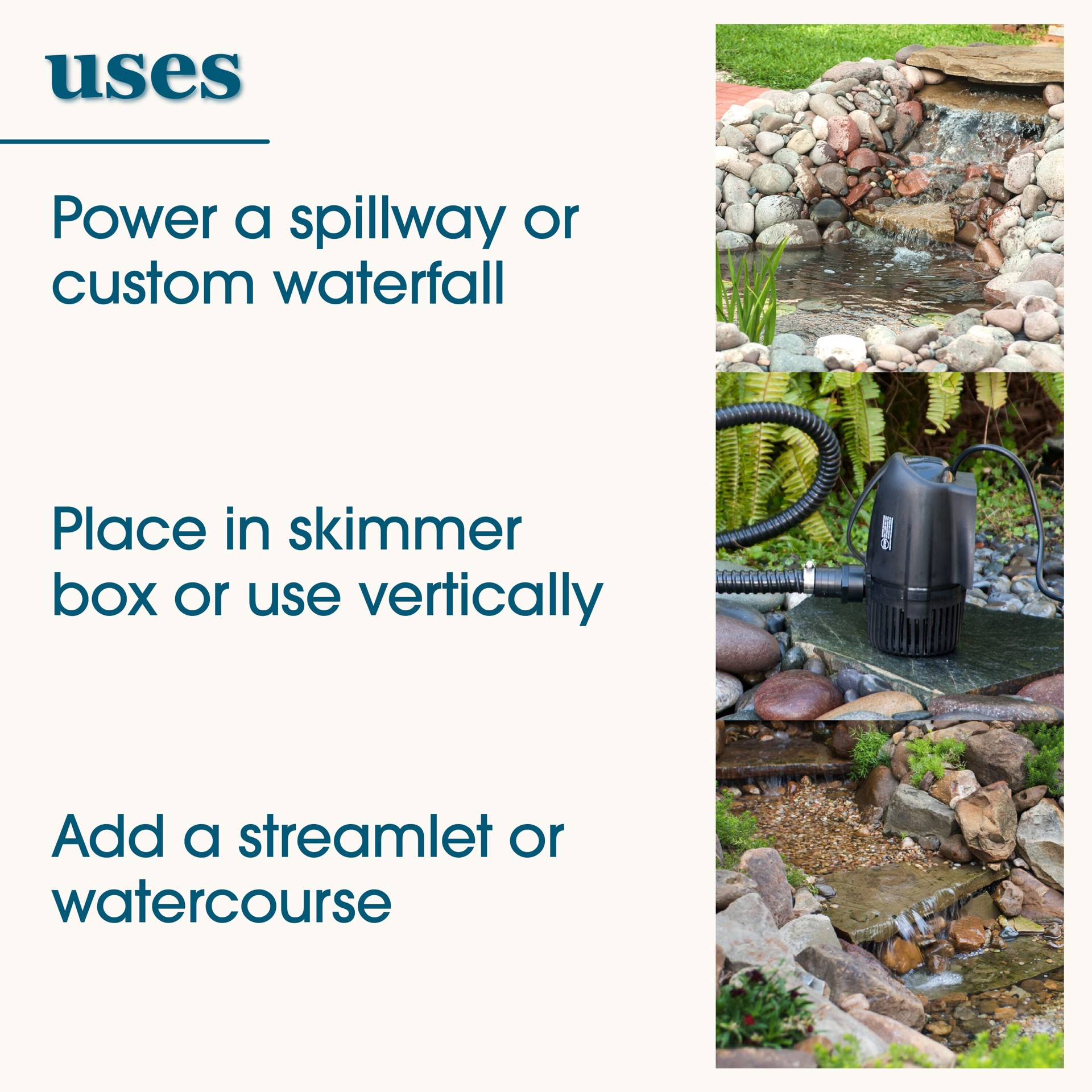 slide 4 of 6, smartpond 3600.0 -GPH Submersible Corded Electric Waterfall Pump, 1 ct