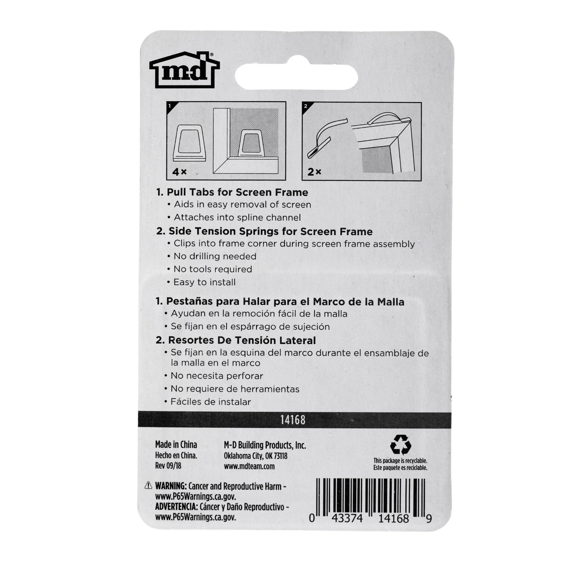 slide 4 of 6, M-D 2 -Pack 0.375-in Aluminum Aluminum Window Screen Springs, 1 ct