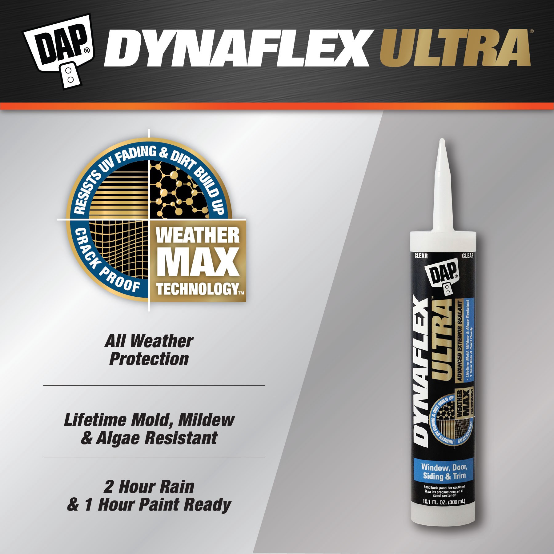 slide 2 of 6, DAP Dynaflex Ultra 10.1-oz Window and Door Clear Paintable Latex Caulk, 1 ct