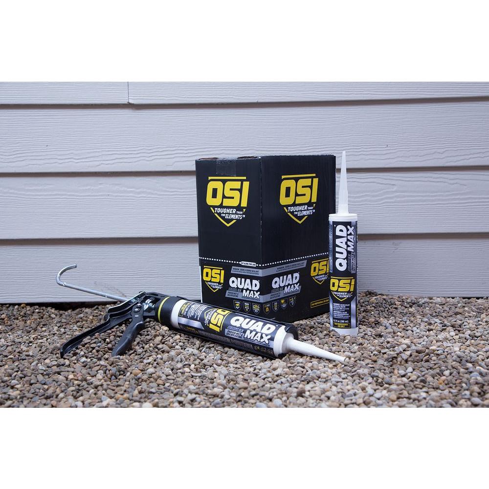 slide 4 of 6, OSI Quad Max 9-oz Window and Door Clear 000 Paintable Advanced Sealant Caulk, 1 ct