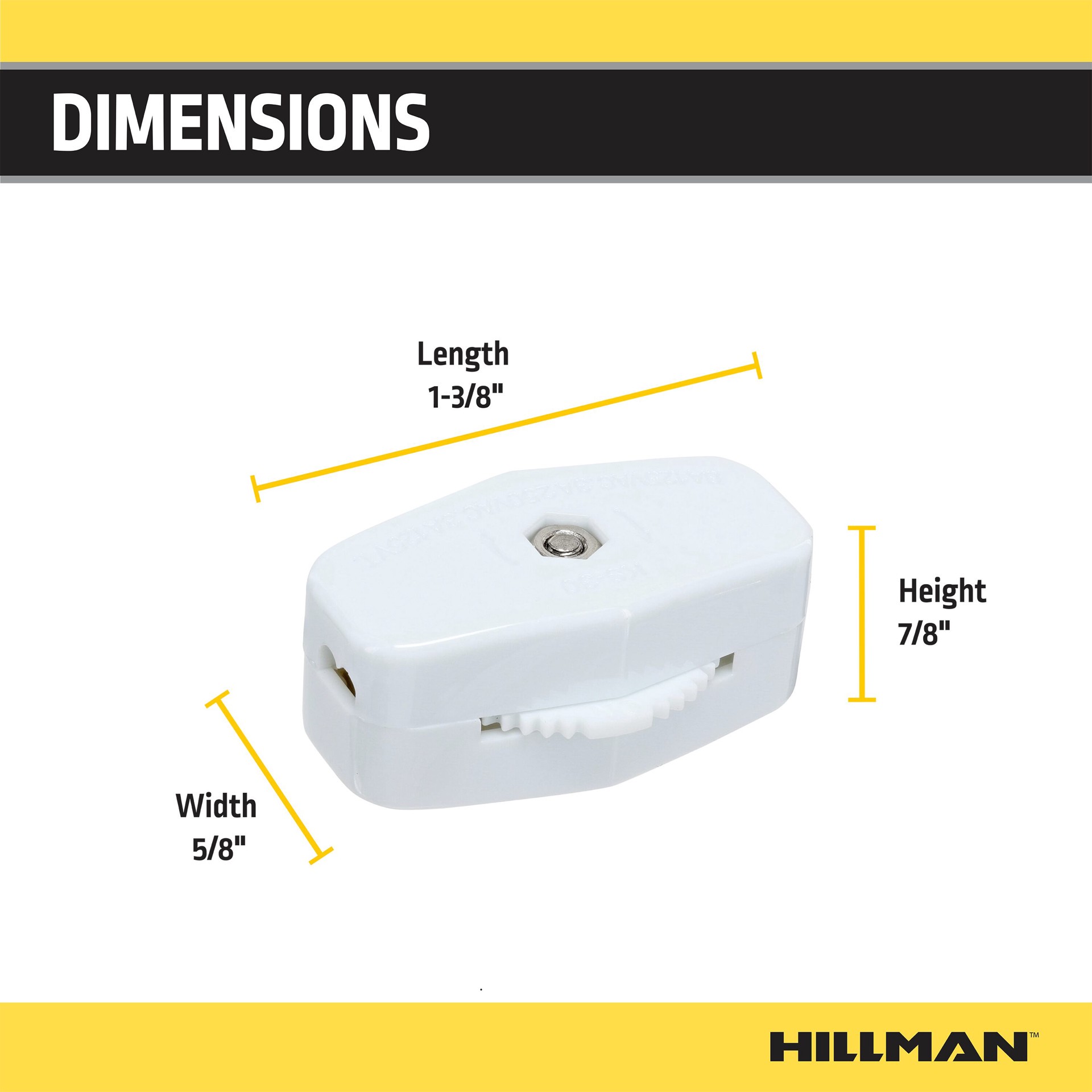 slide 3 of 5, Hillman 3-amp Single-pole Rotary Light Switch , White, 1 ct