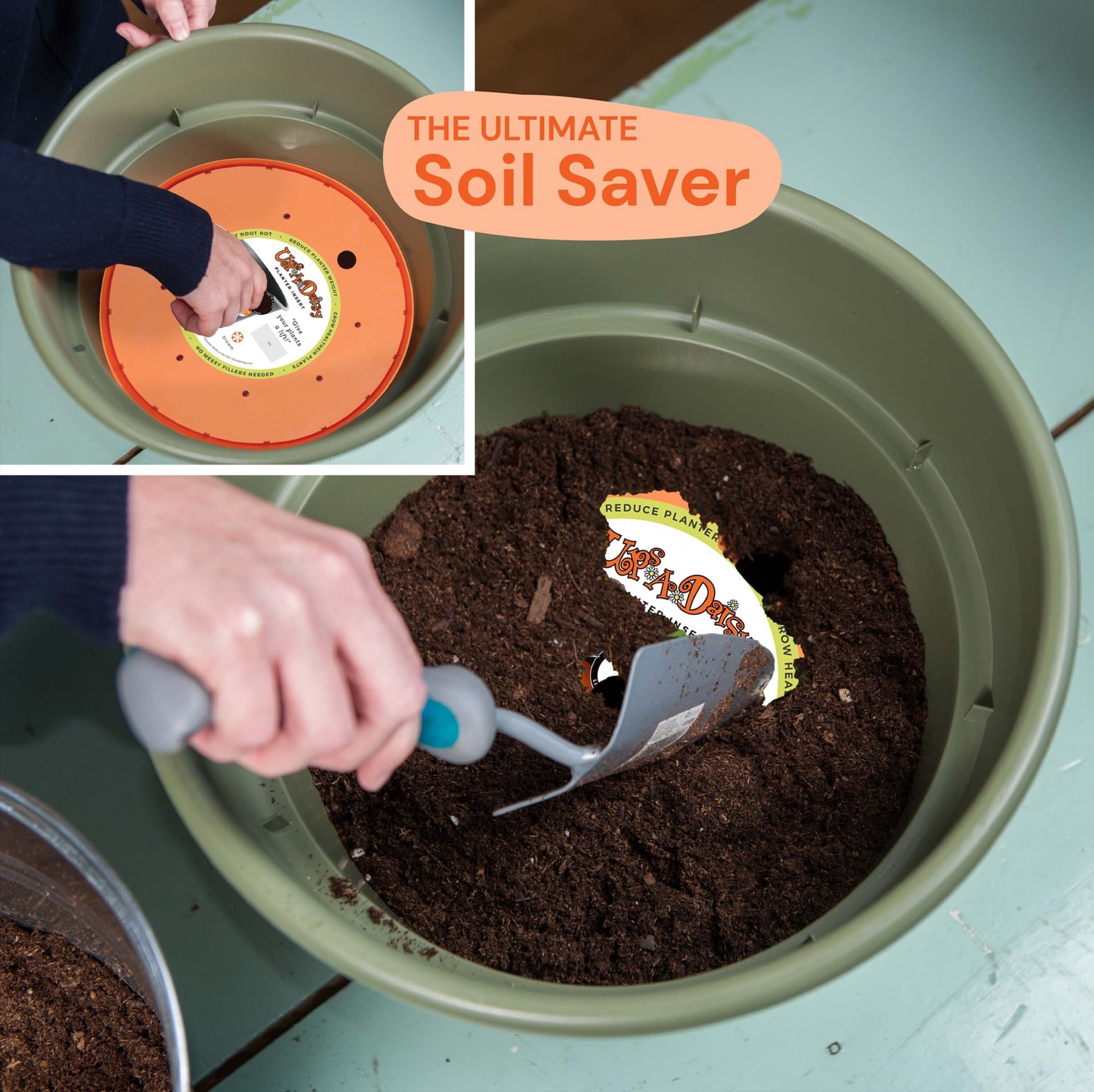 slide 2 of 6, Bloem Ups-A-Daisy 15-in Plastic Planter insert, 1 ct