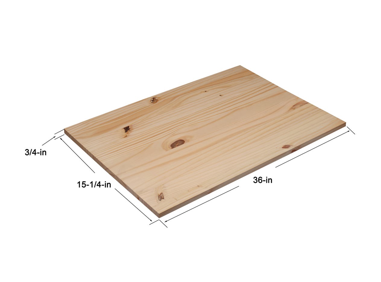 slide 4 of 6, RELIABILT 3/4-in x 16-in x 3-ft Unfinished Stain grade S4S Spruce pine fir Edge-glued Softwood Board, 1 ct