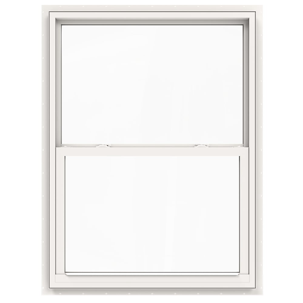 slide 2 of 6, JELD-WEN Premium Atlantic Vinyl 35-1/2-in x 35-1/2-in White Exterior Vinyl New Construction Single Hung Window Impact Resistant Low-E Double Pane Glass (Half Screen Included) Hurricane Approved, 1 ct
