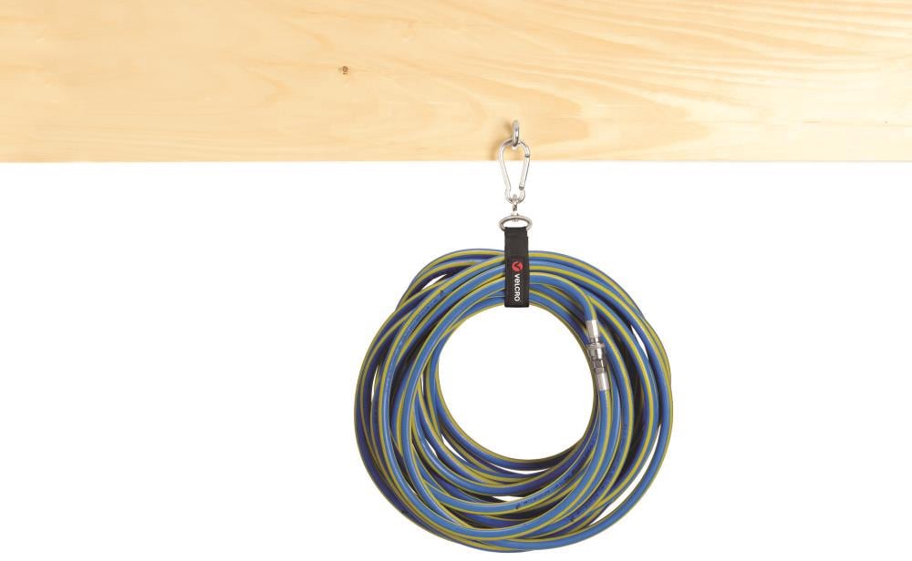 slide 3 of 6, VELCRO Brand 16 Inch Black Hooks EASY HANG Small Strap 16in x 1in 100 lbs Black Hook loop fastener 100-lb Weight Capacity, 1 ct