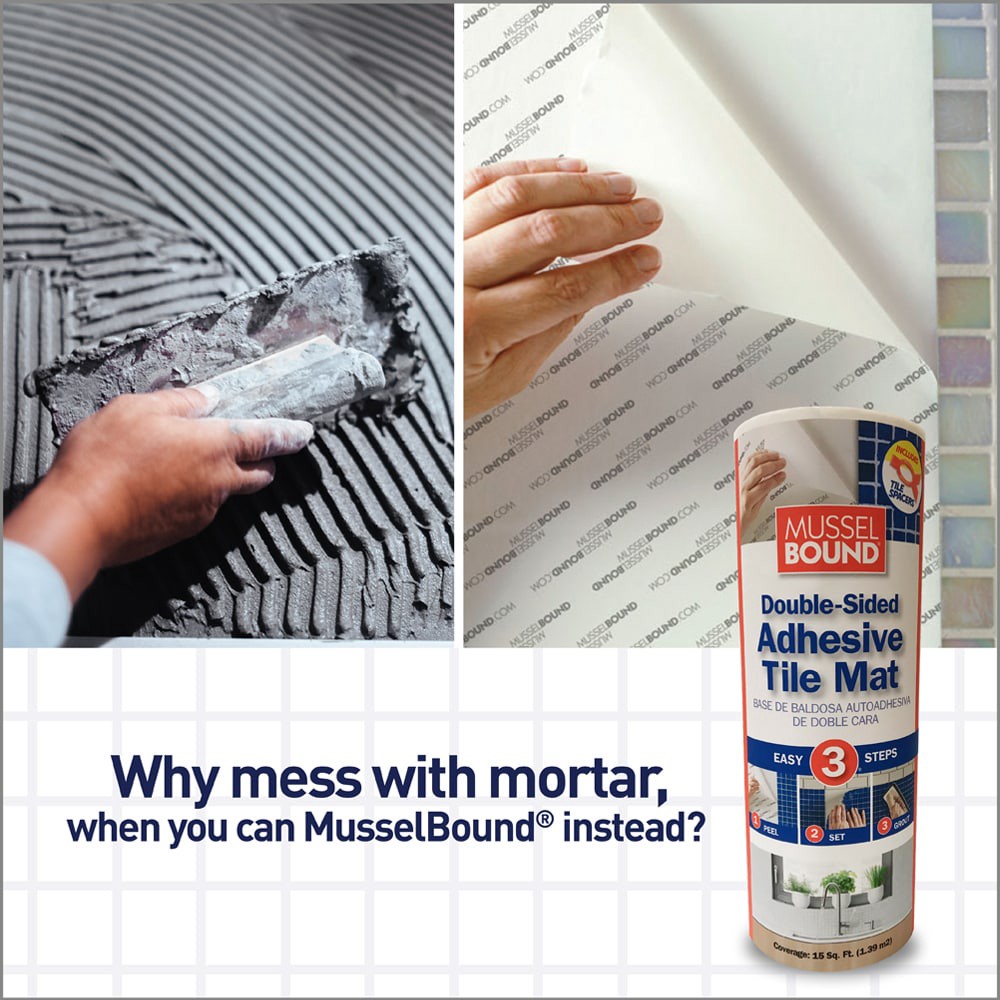 slide 4 of 6, MusselBound Double-Sided Adhesive 180-in x 12-in Setting mat, 1 ct