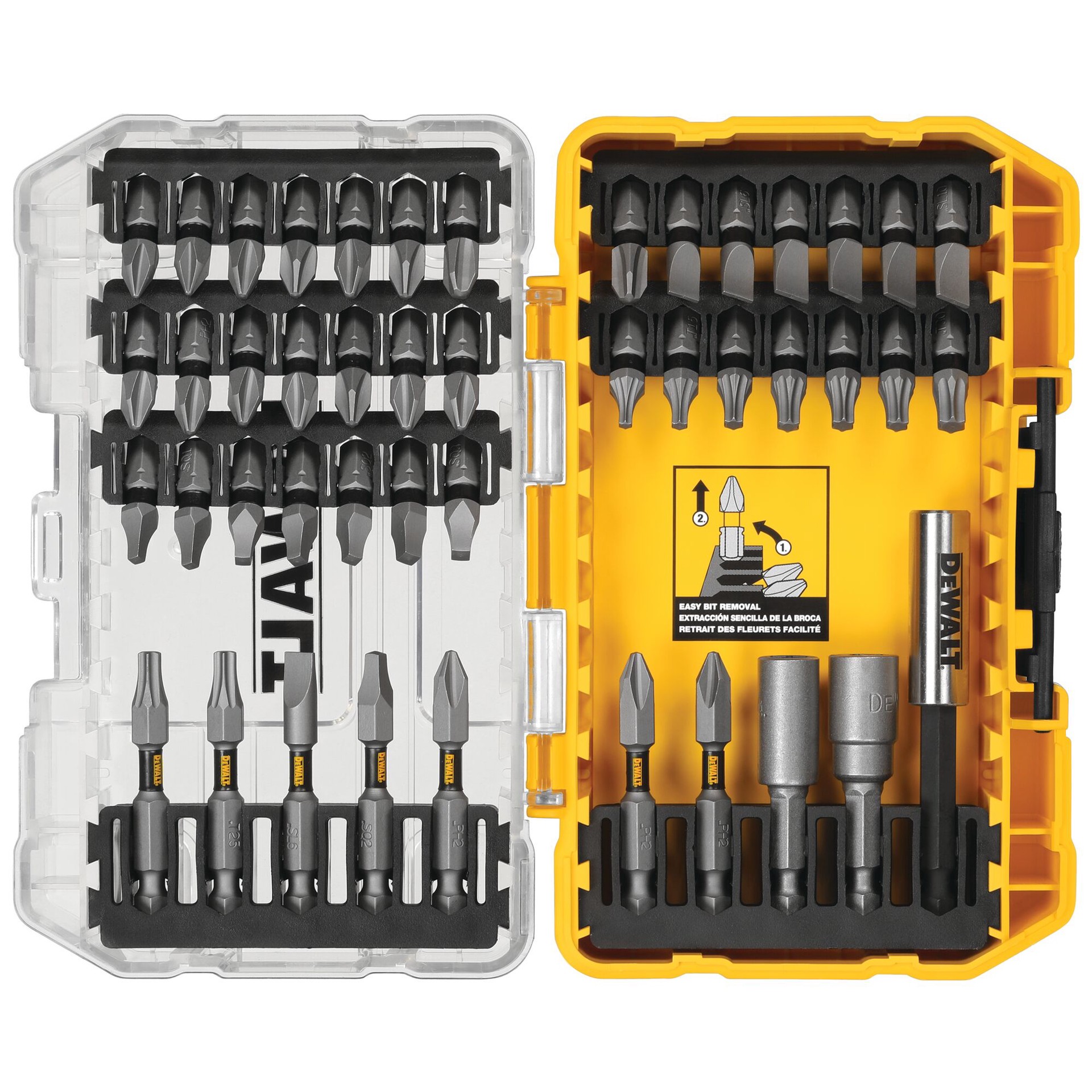 slide 2 of 5, DEWALT Tough Grip Screwdriver Bit Set (45-Piece), 1 ct
