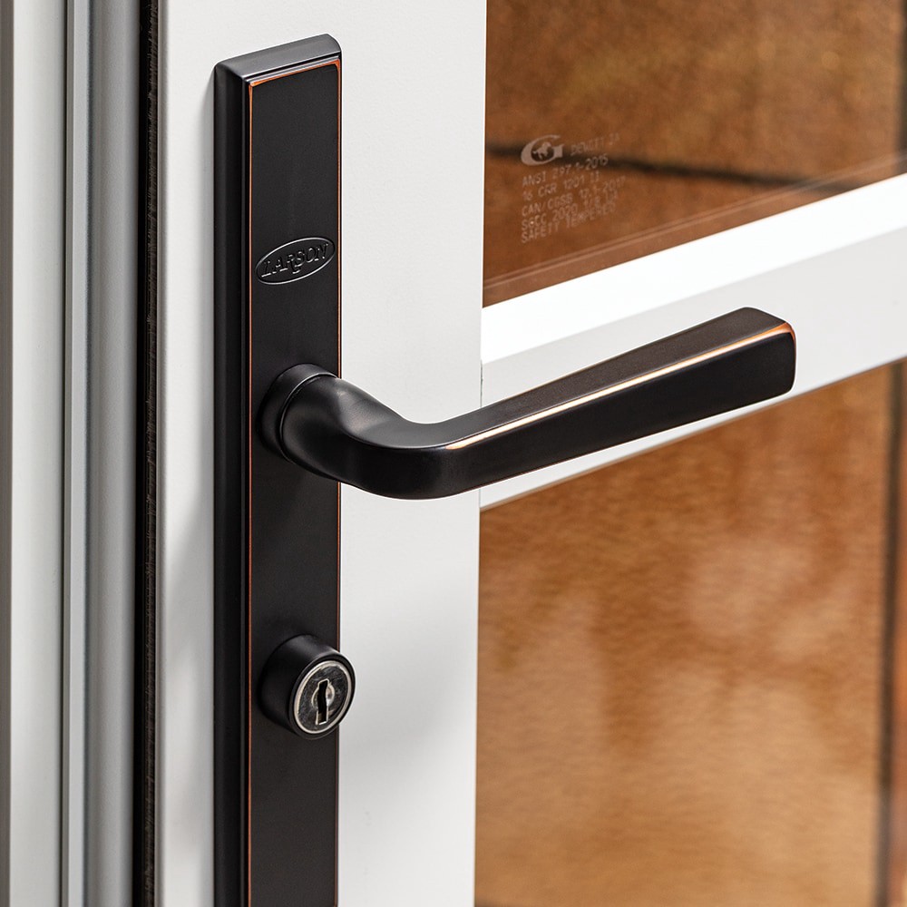 slide 4 of 6, LARSON QuickFit Matte Black Lockable Storm door New installation Handleset, 1 ct